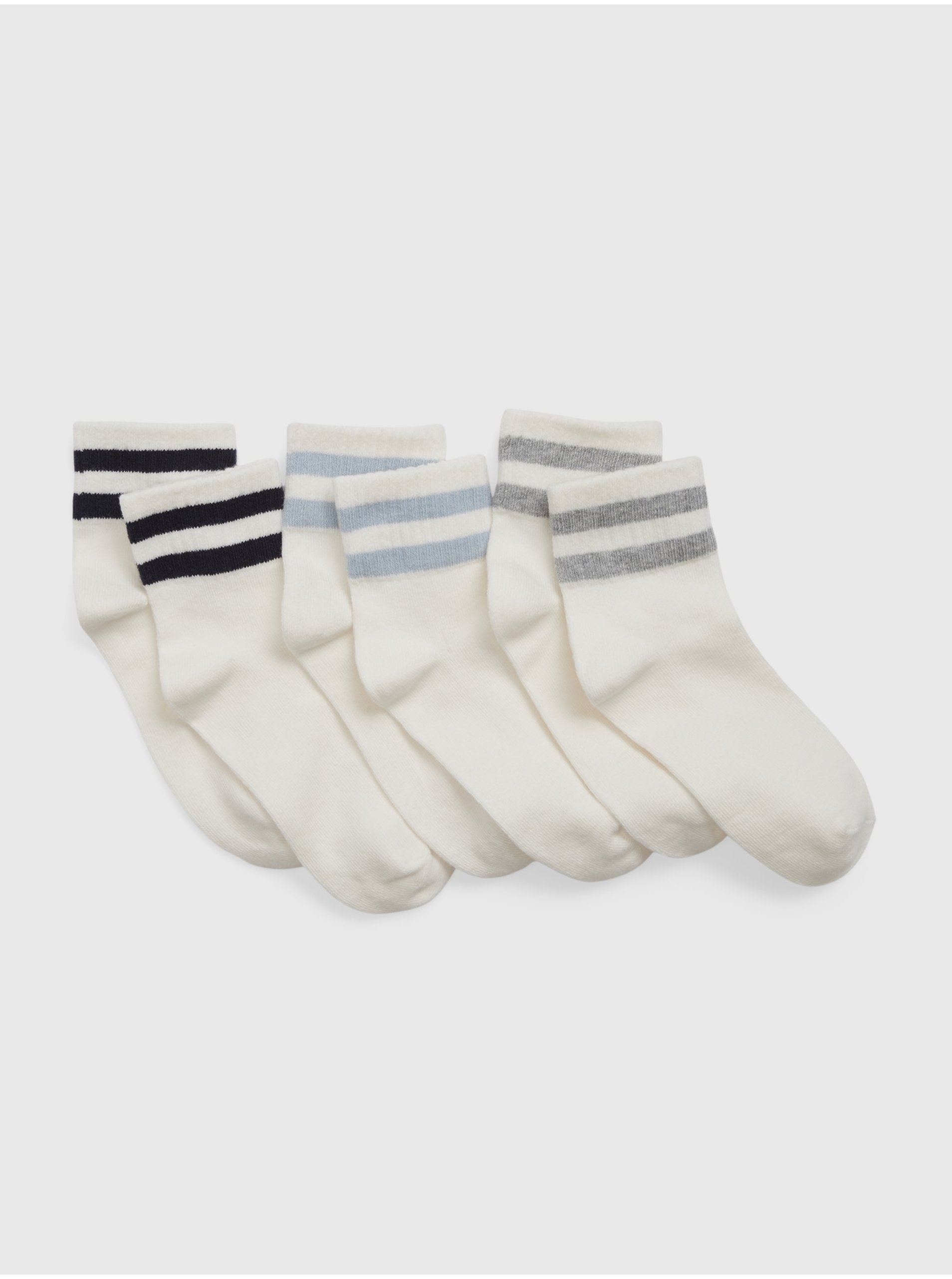 Lacno Súprava troch párov detských ponožiek v bielej farbe GAP