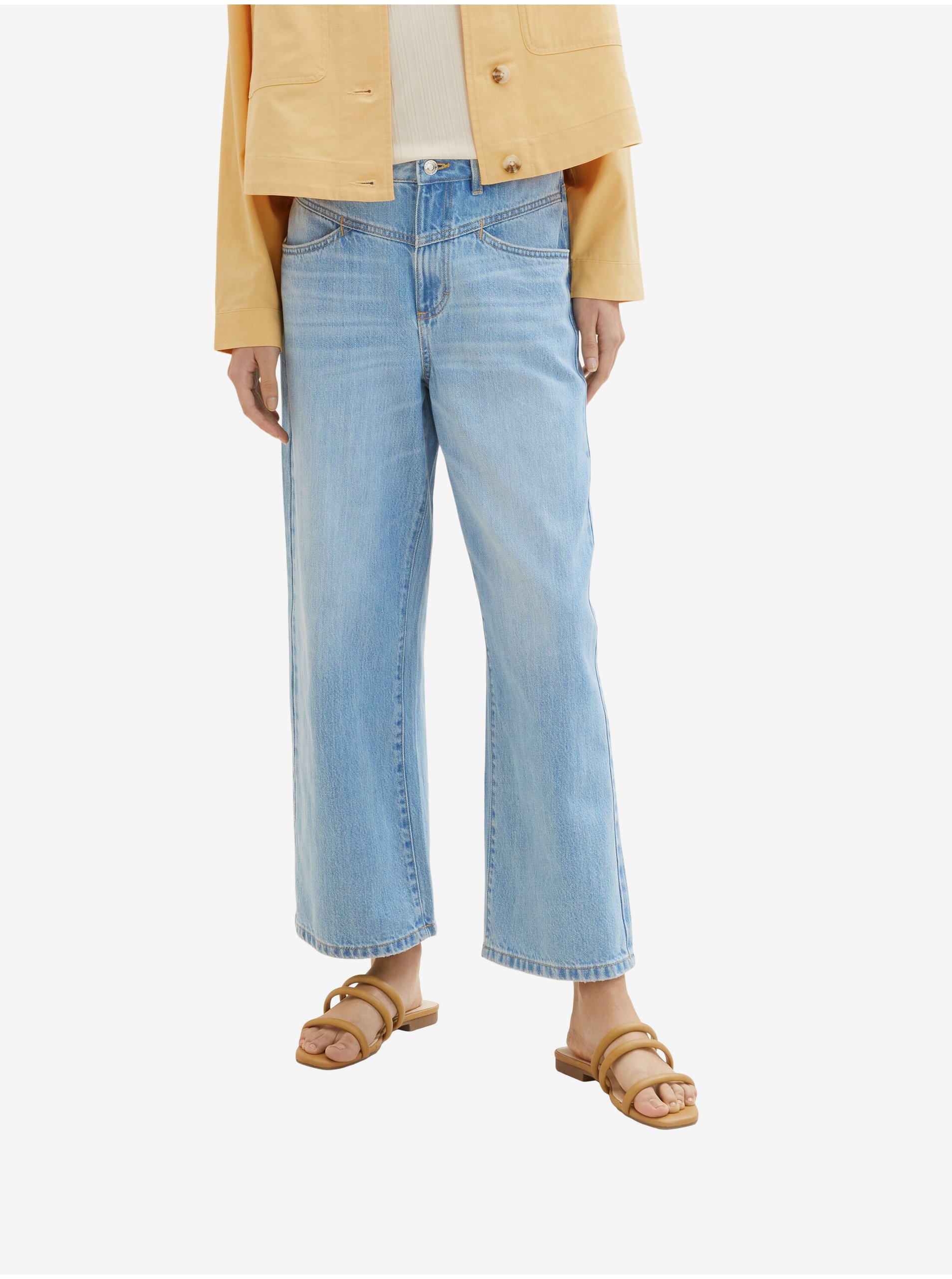 Lacno Svetlomodré dámske široké džínsy Tom Tailor