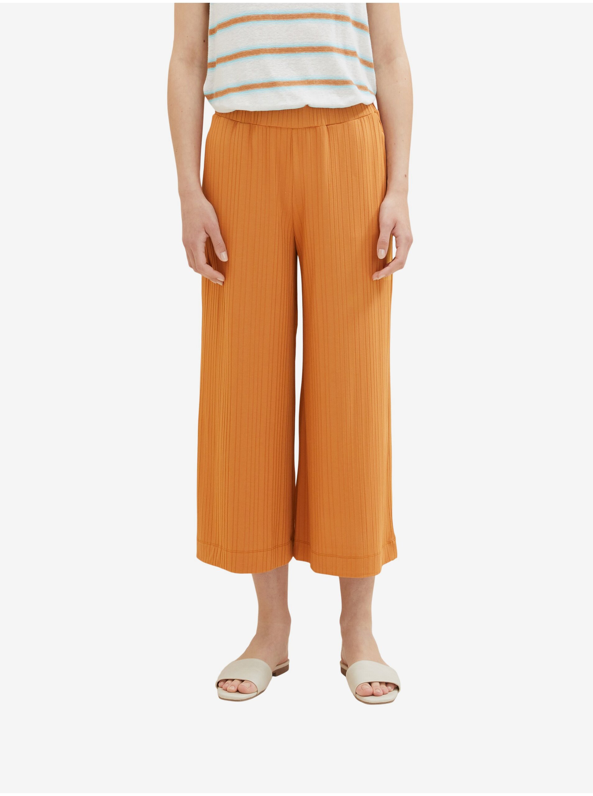 Levně Oranžové dámské kalhoty Tom Tailor