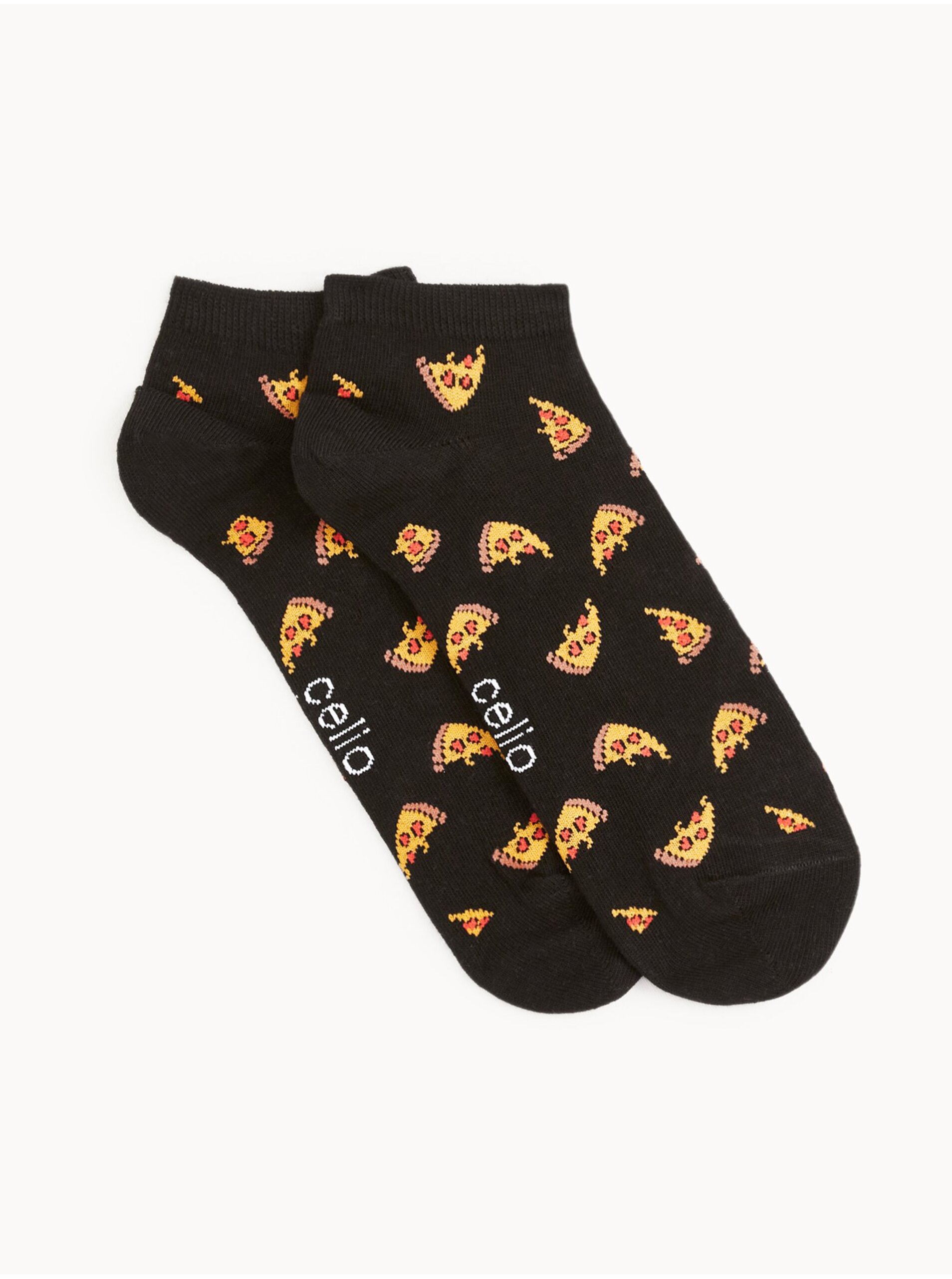 Levně Černé pánské vzorované ponožky Celio Difunpizza
