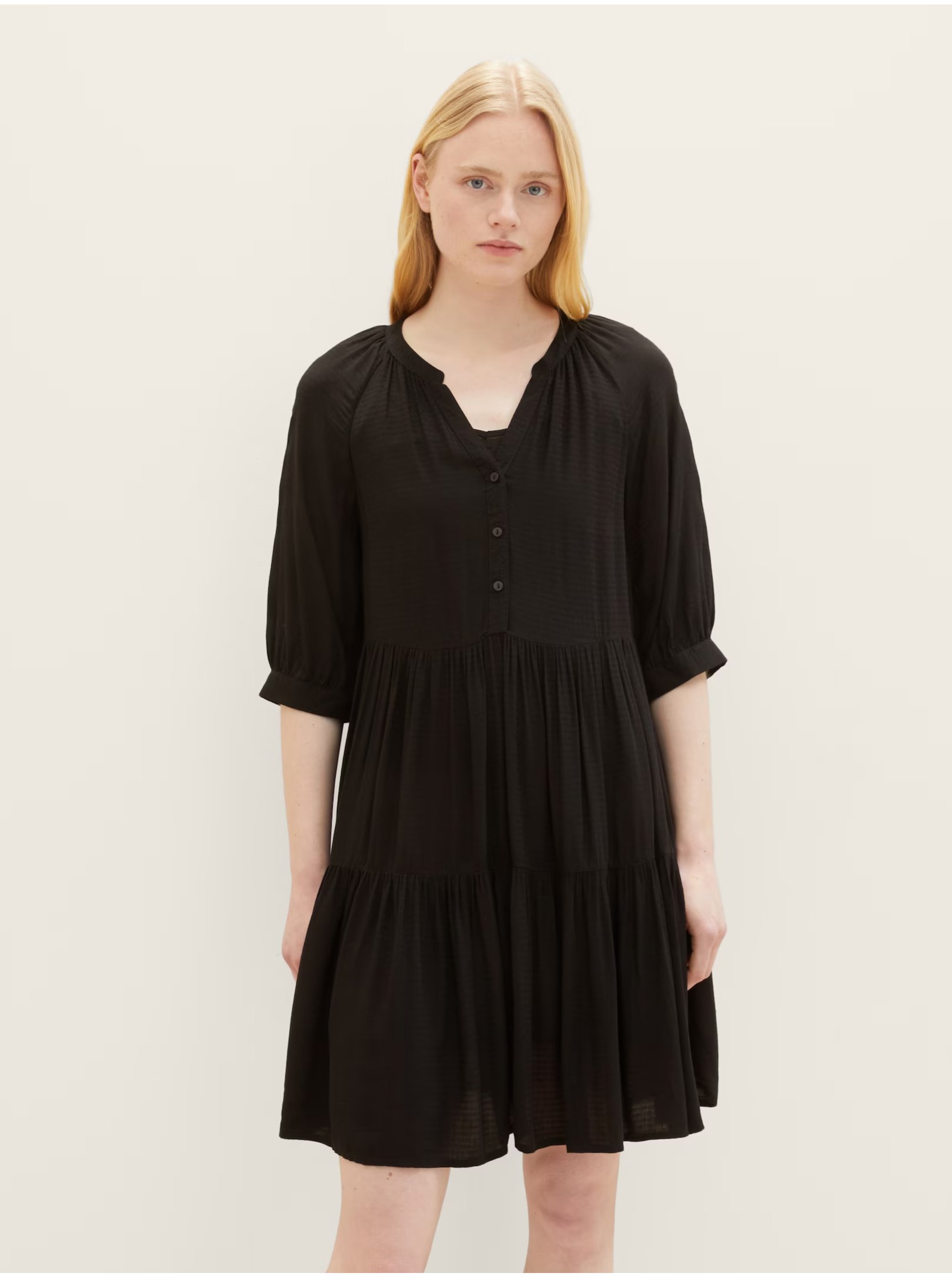 E-shop Černé dámské šaty Tom Tailor Denim