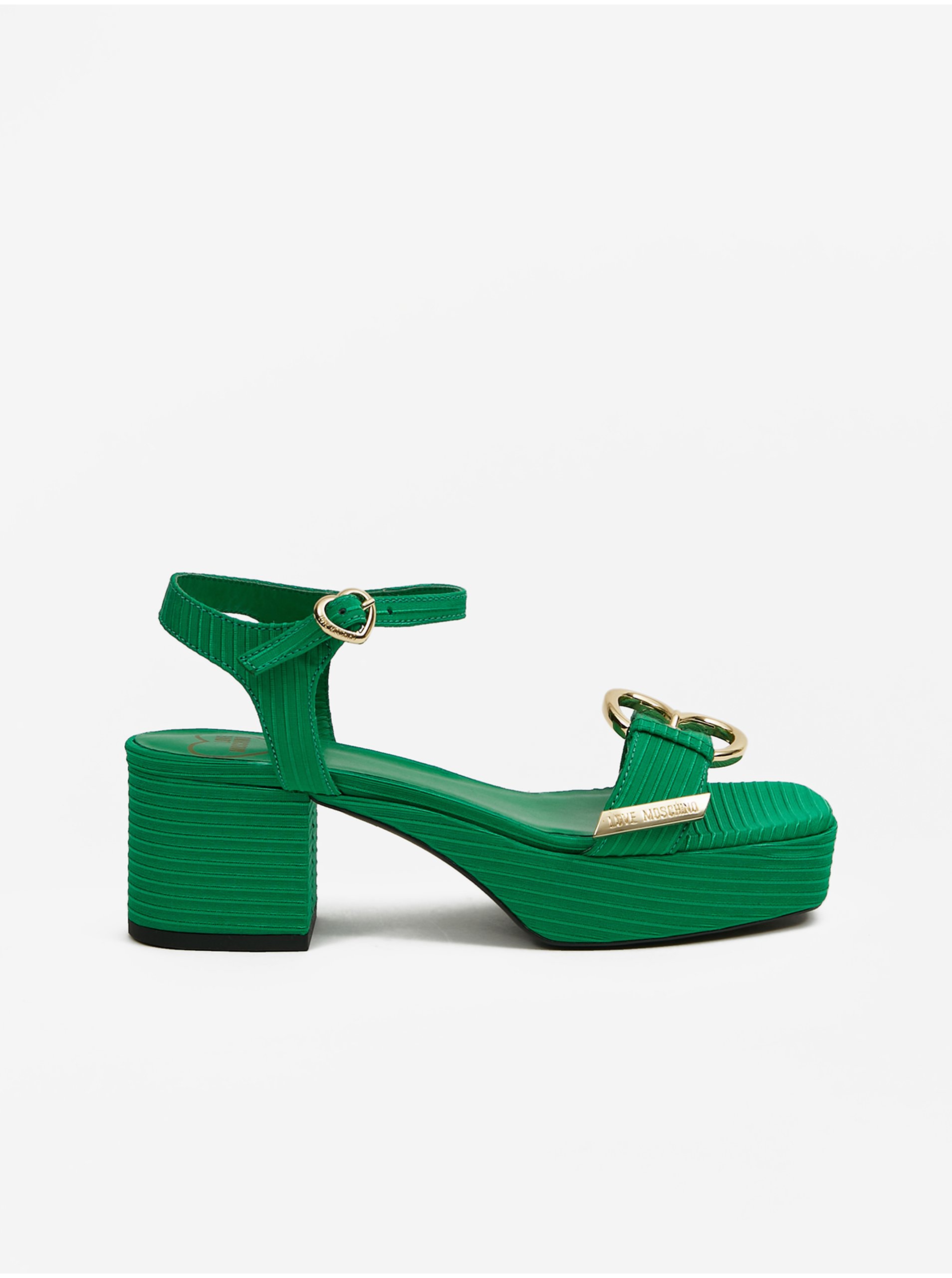 Levně Zelené dámské sandály Love Moschino