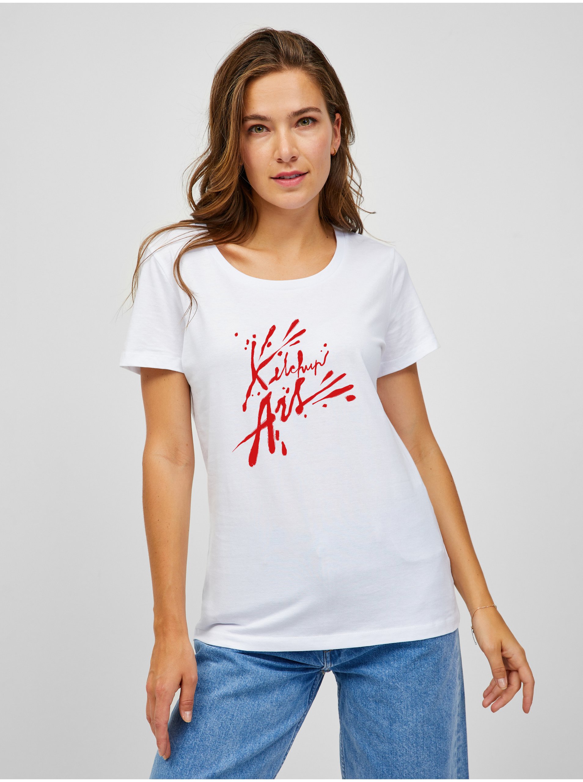 Levně Bílé dámské tričko ZOOT.Original Ketchup art