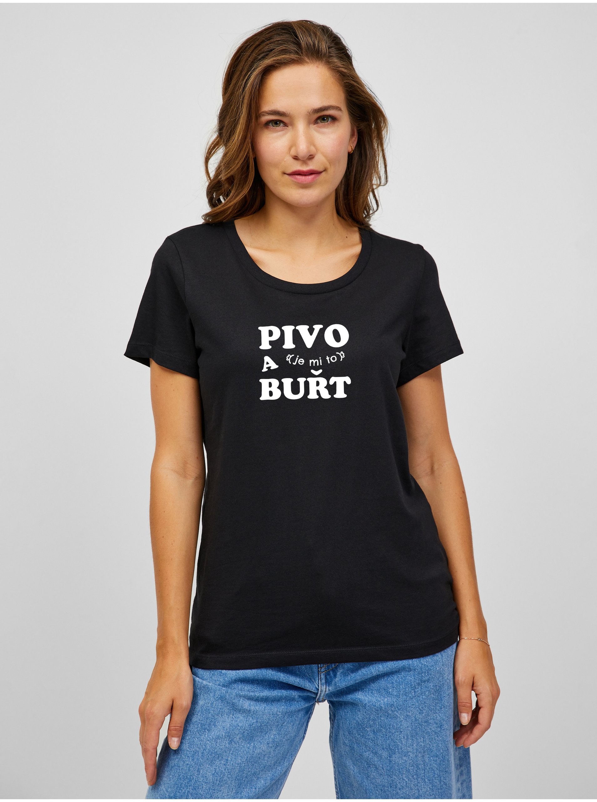 E-shop Černé dámské tričko ZOOT.Original PIVO a (je mi to) BUŘT
