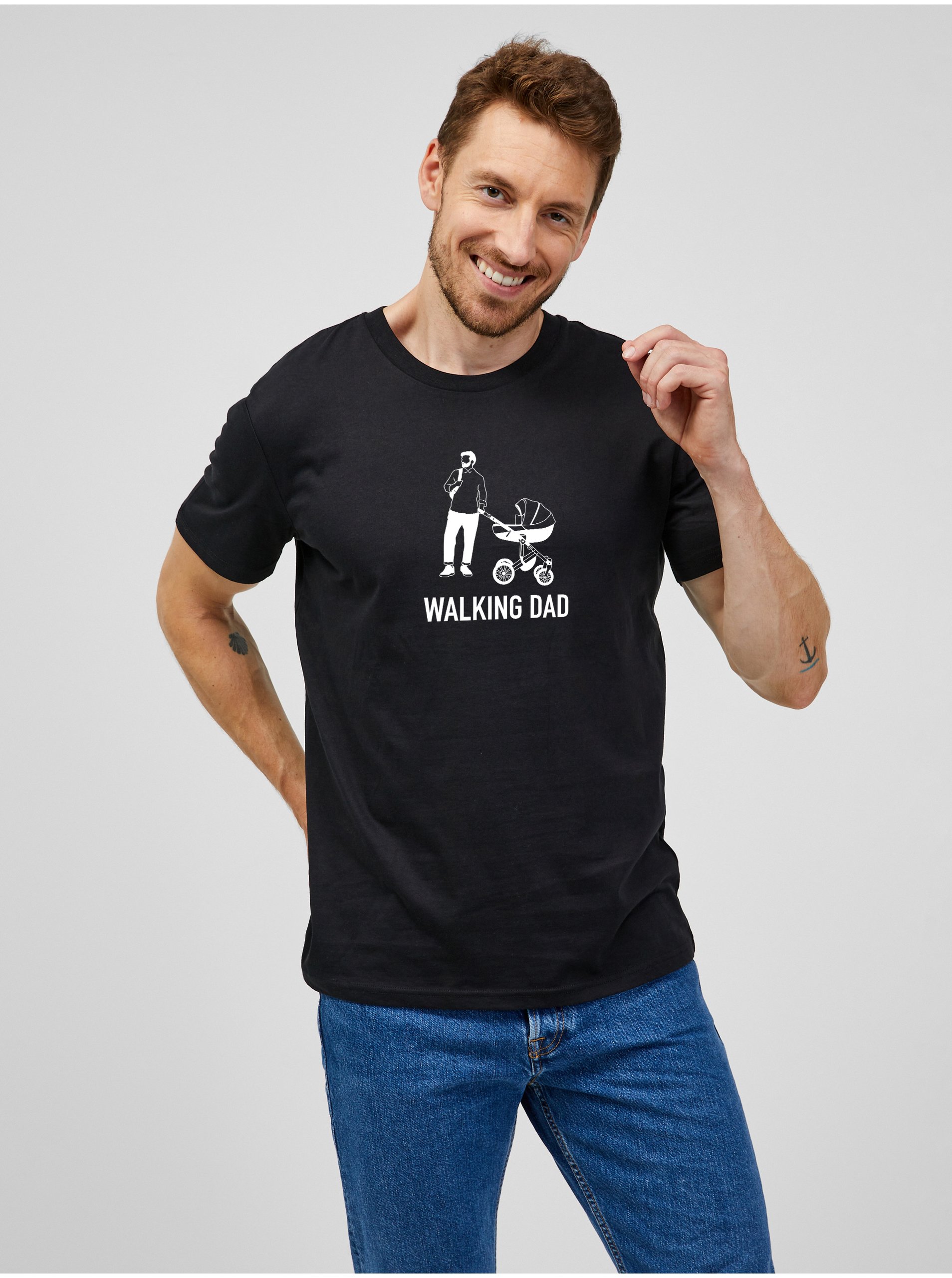 Levně Černé pánské tričko ZOOT.Original Walking Dad