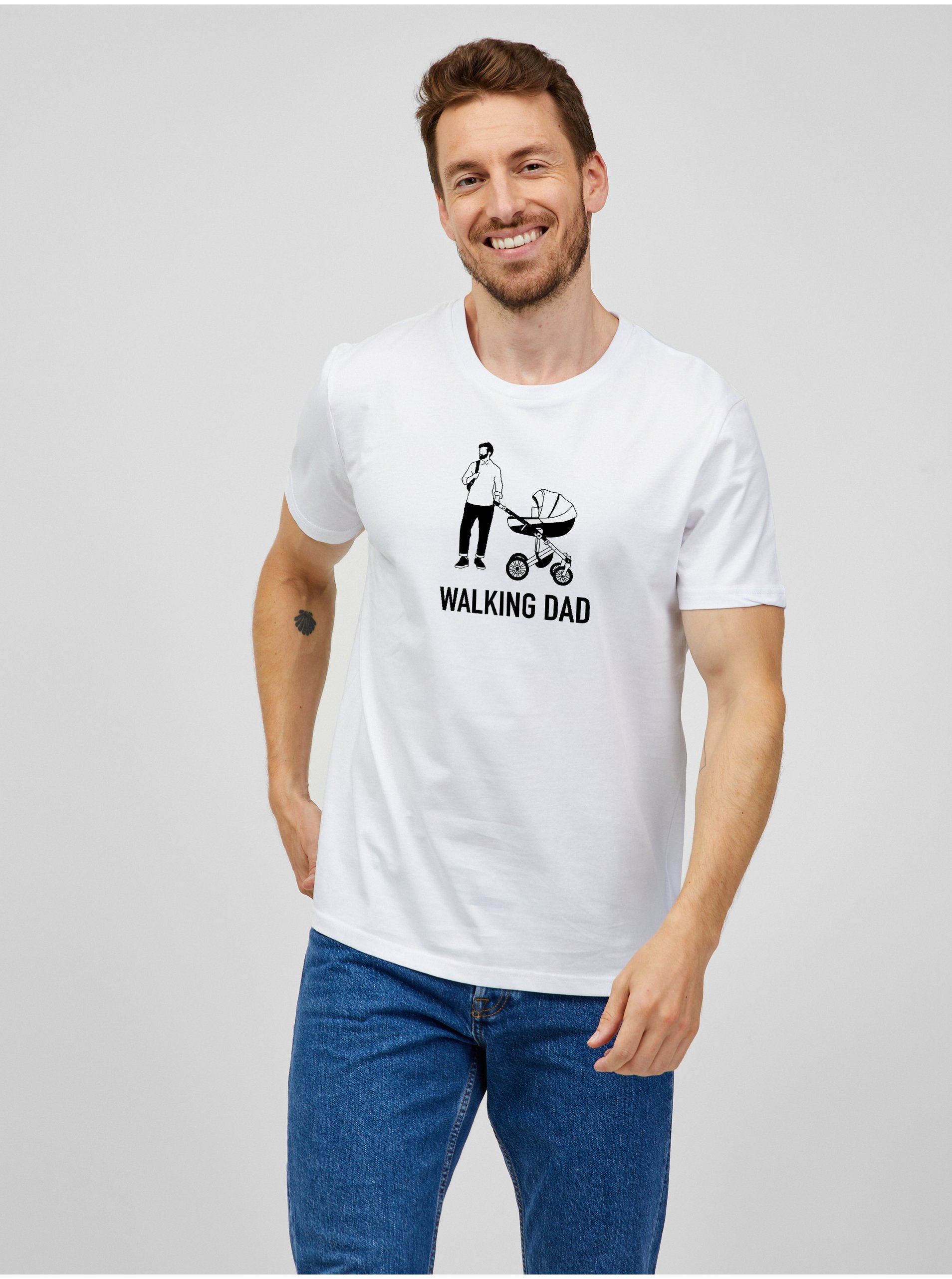 Levně Bílé pánské tričko ZOOT.Original Walking Dad