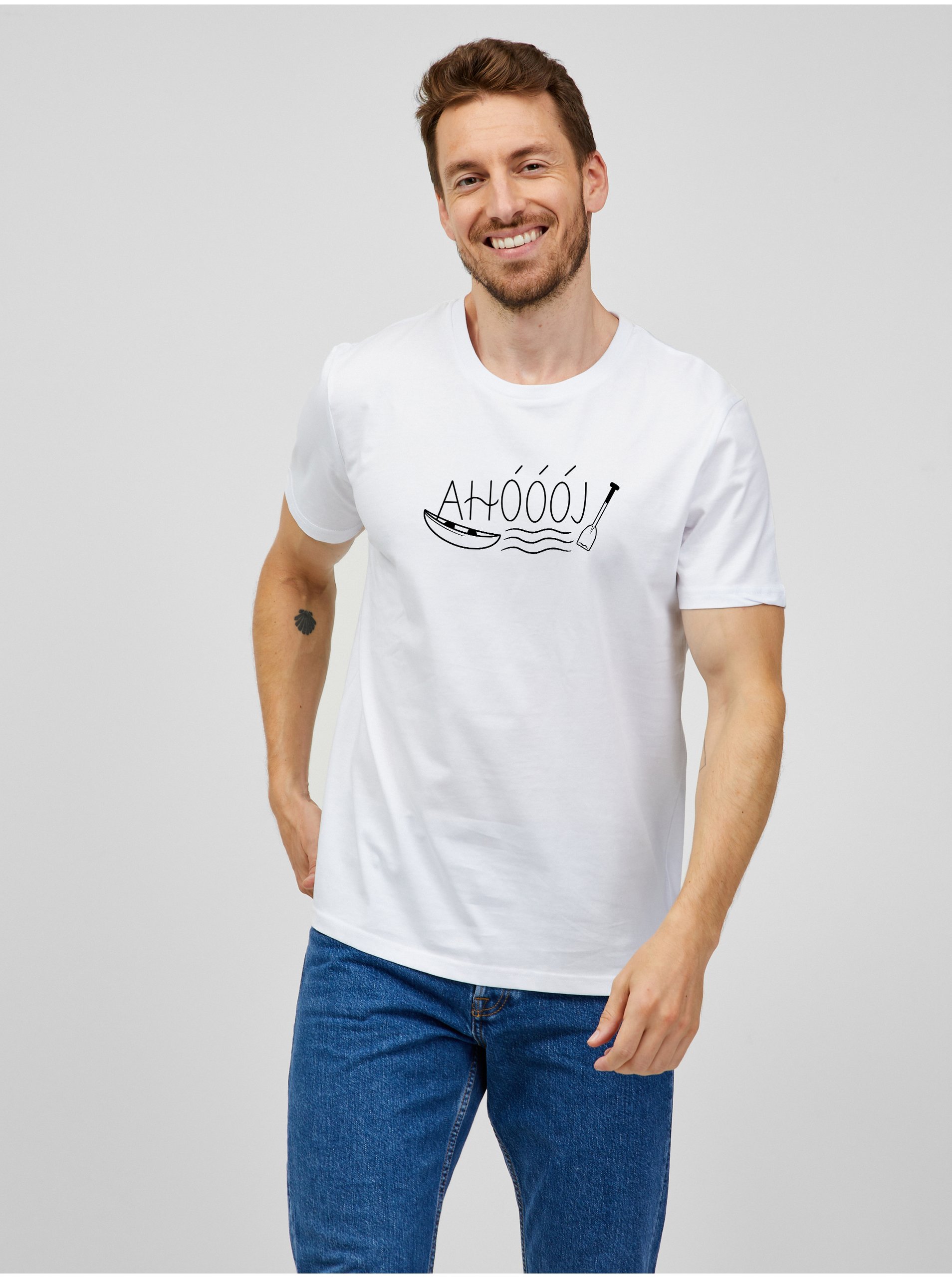 E-shop Bílé pánské tričko ZOOT.Original Ahóóój