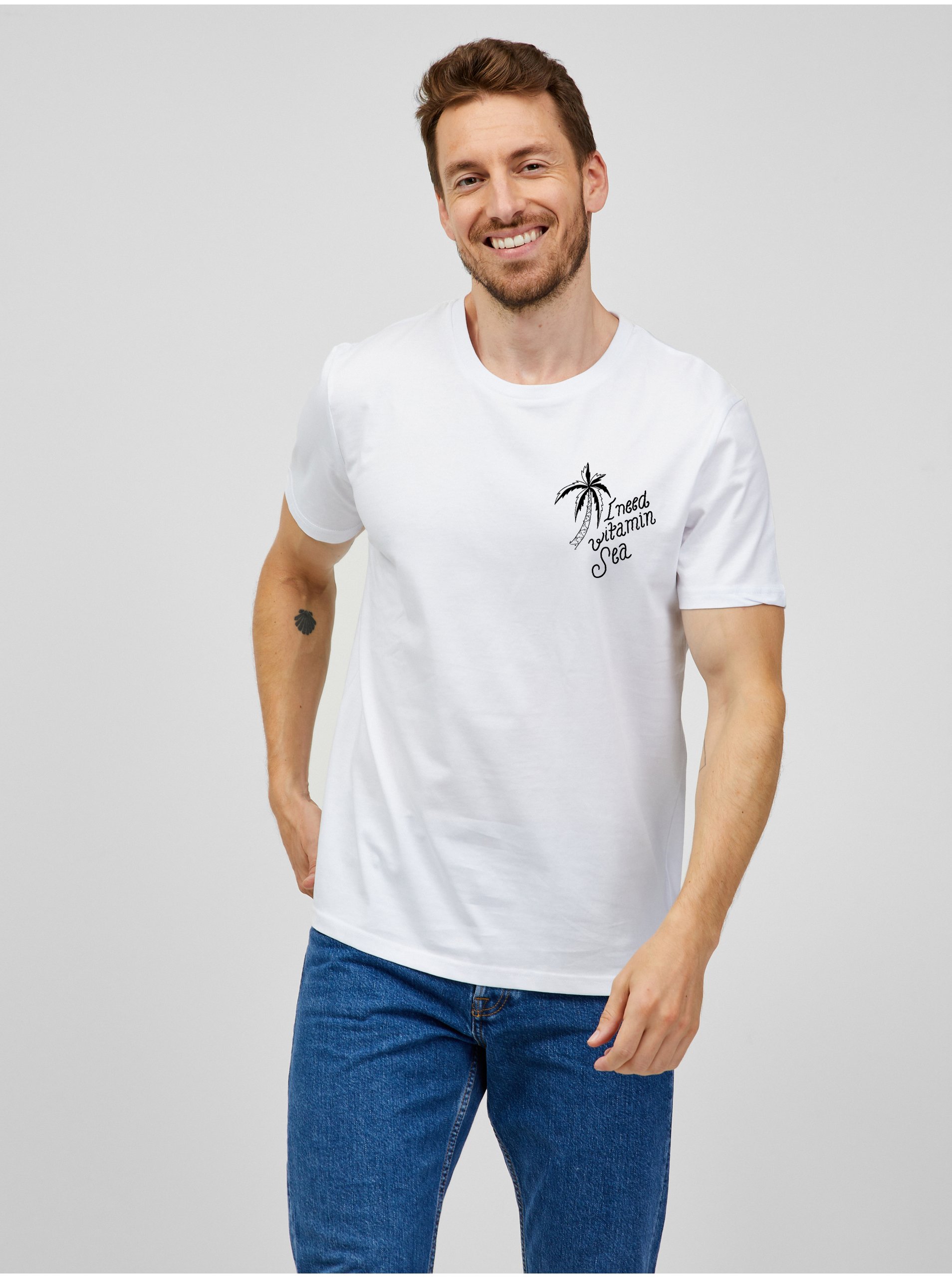 E-shop Bílé pánské tričko ZOOT.Original I need vitamin sea