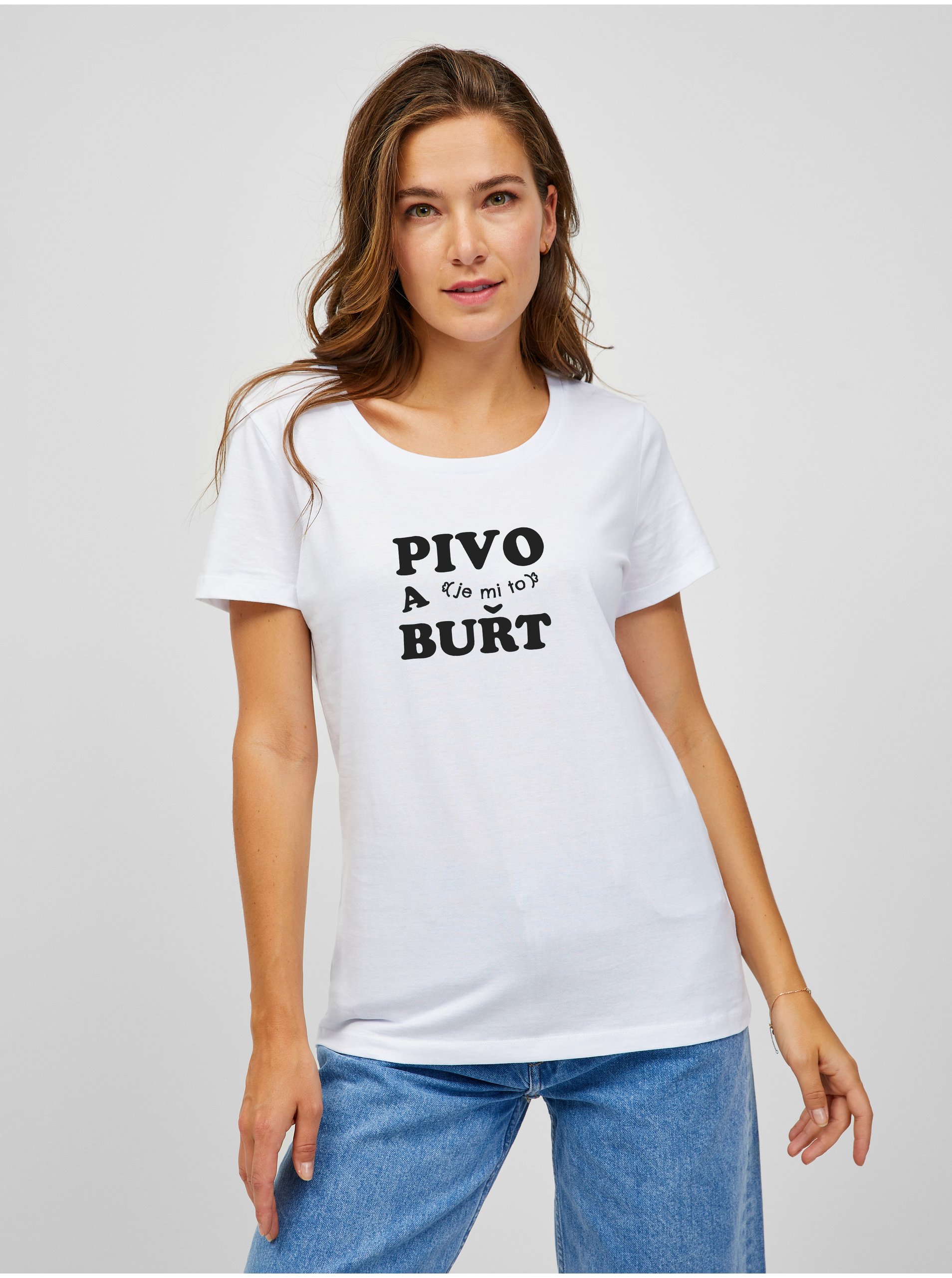 E-shop Bílé dámské tričko ZOOT.Original PIVO a (je mi to) BUŘT