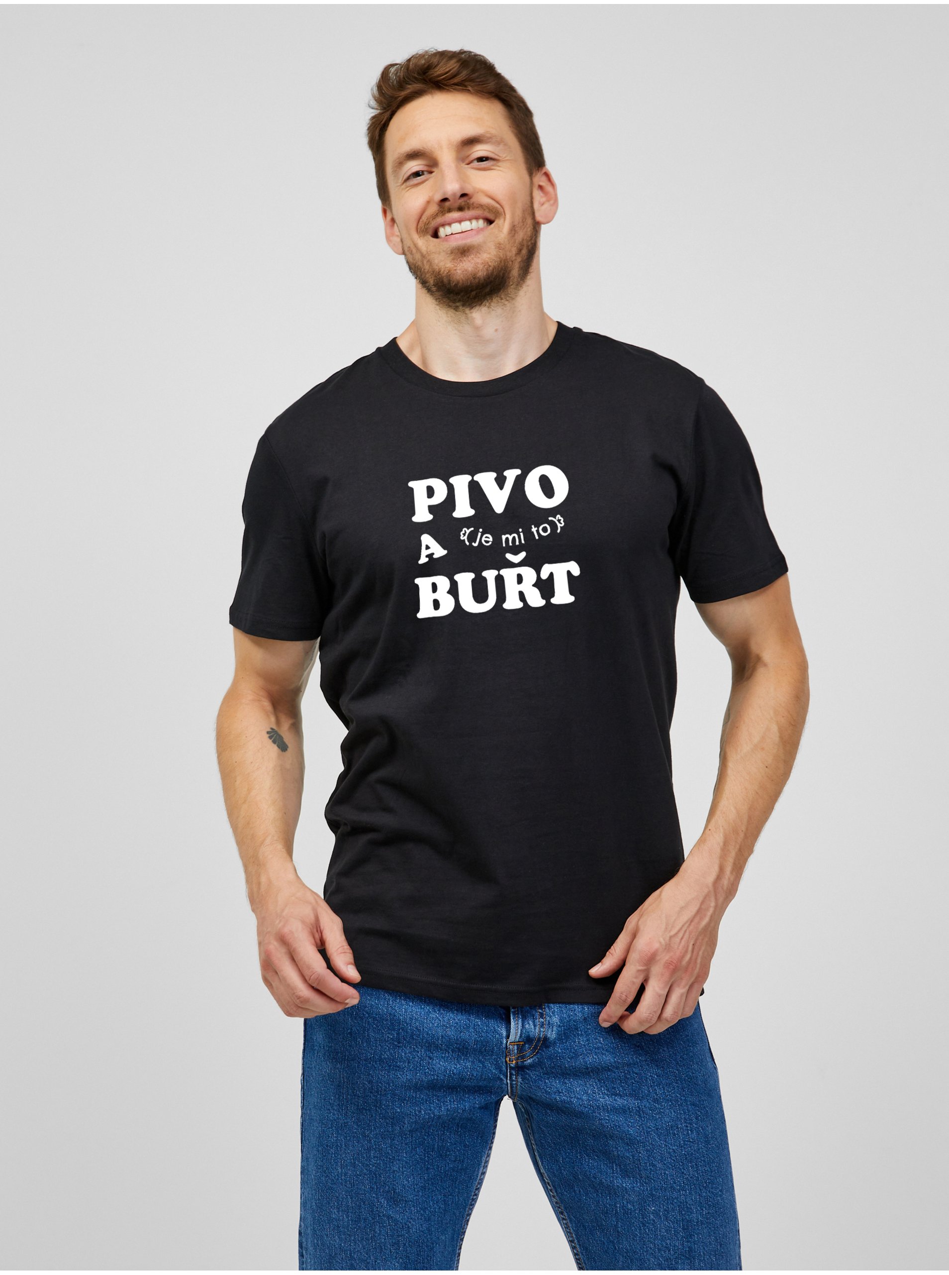 E-shop Černé pánské tričko ZOOT.Original PIVO a (je mi to) BUŘT