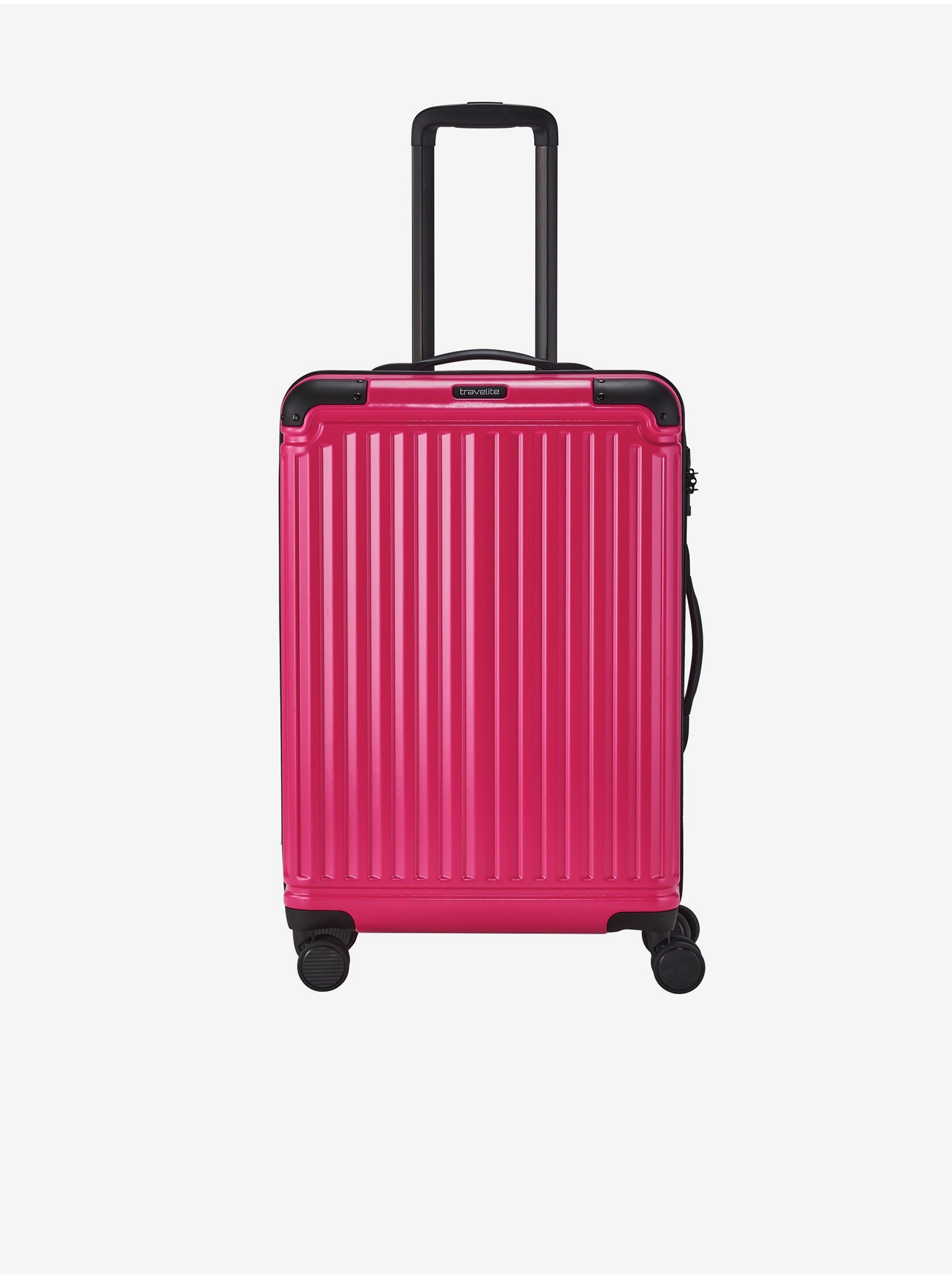 Levně Růžový cestovní kufr Travelite Cruise 4w M