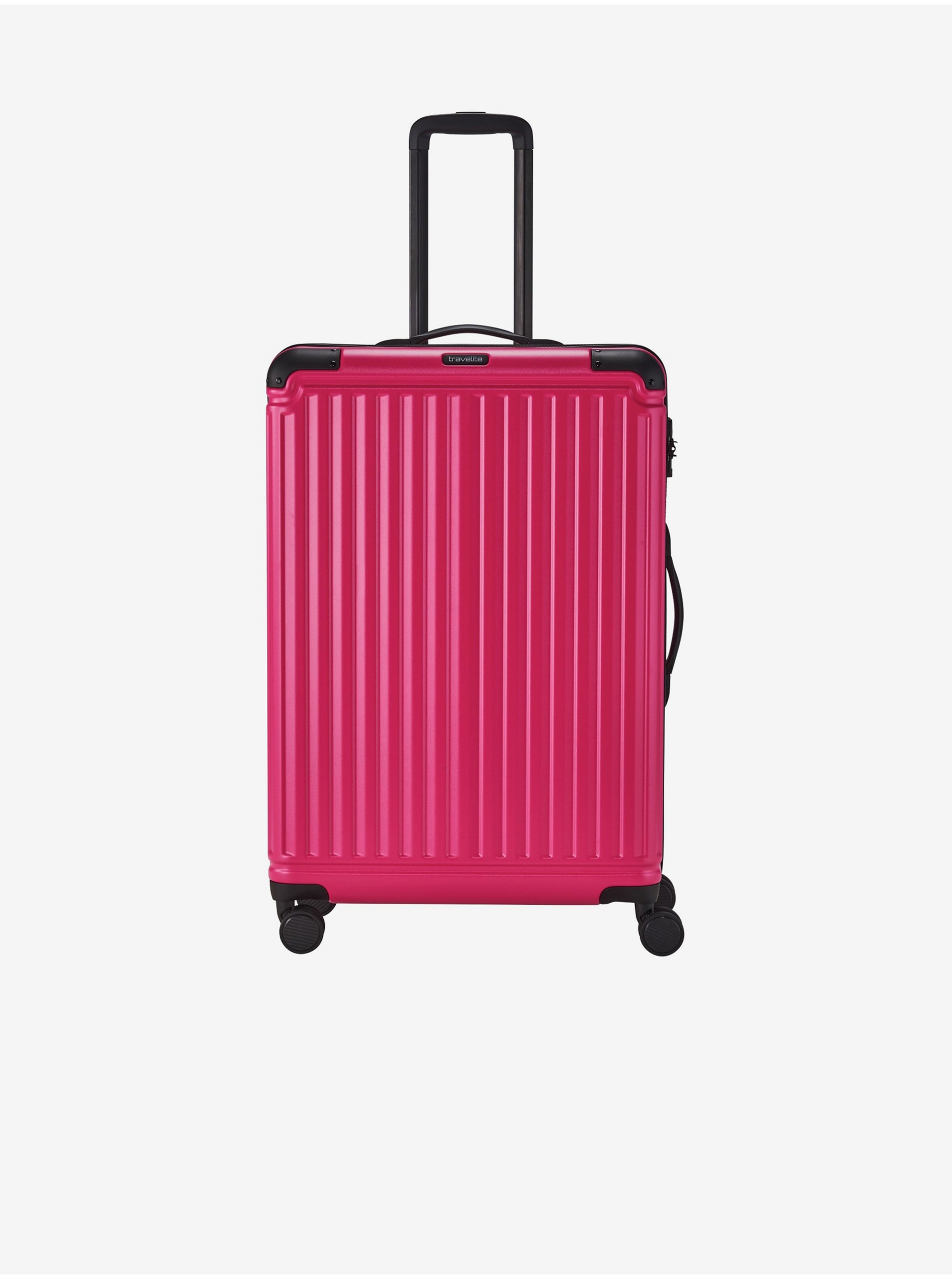 Levně Růžový cestovní kufr Travelite Cruise 4w L