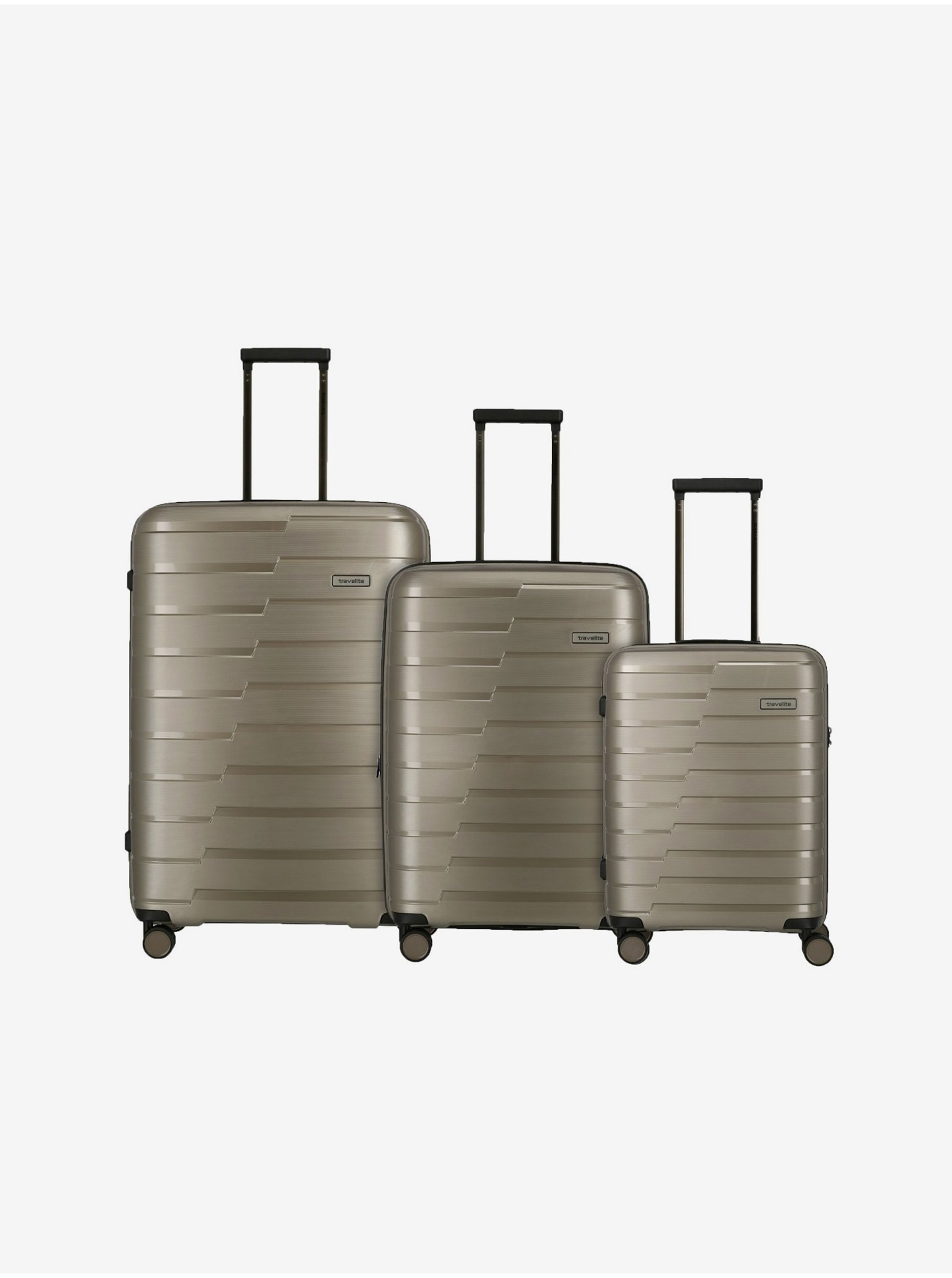 Levně Sada tří cestovních kufrů v metalické šedé barvě Travelite Air Base S,M,L