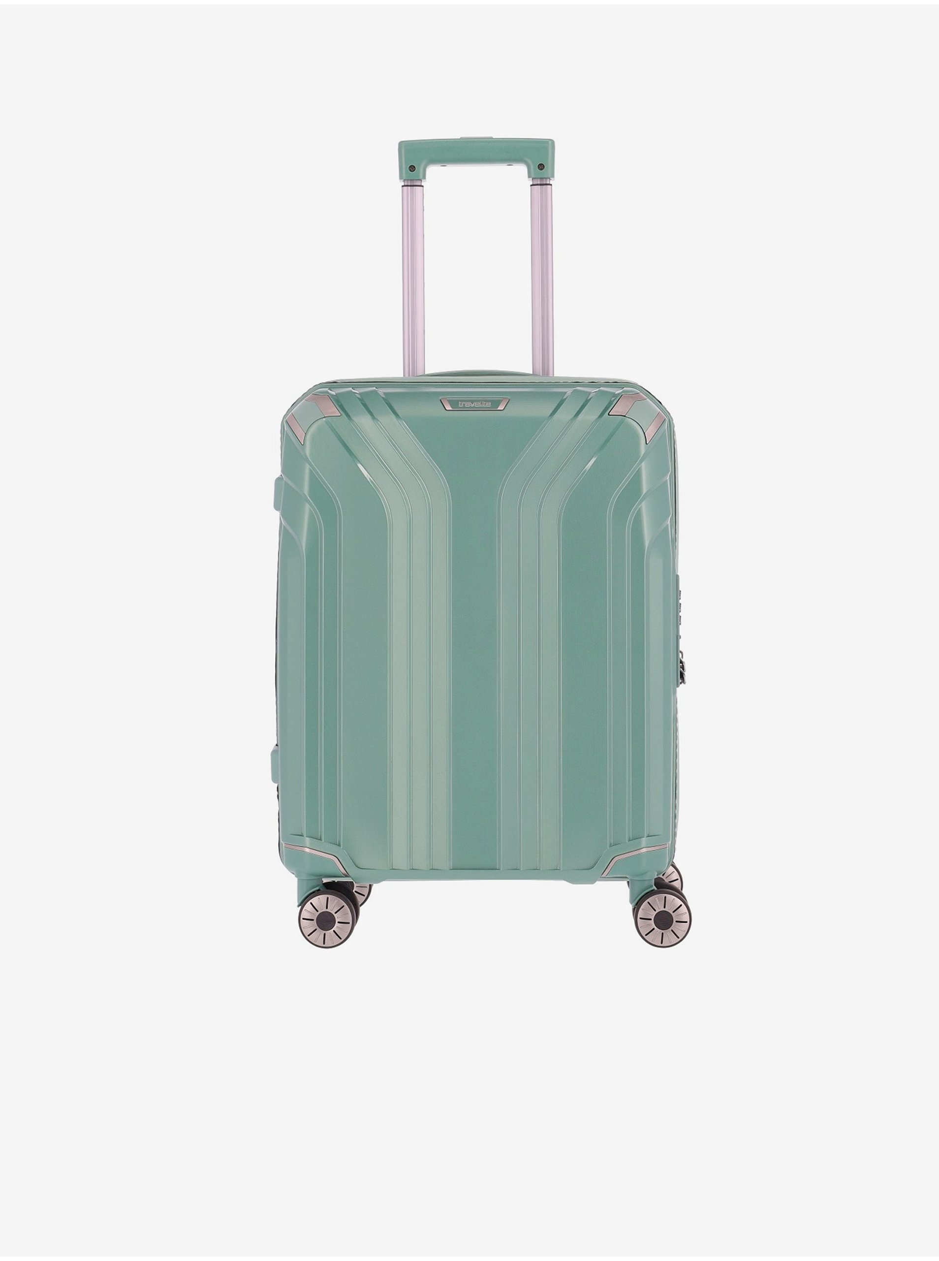 Levně Světle zelený cestovní kufr Travelite Elvaa 4w S
