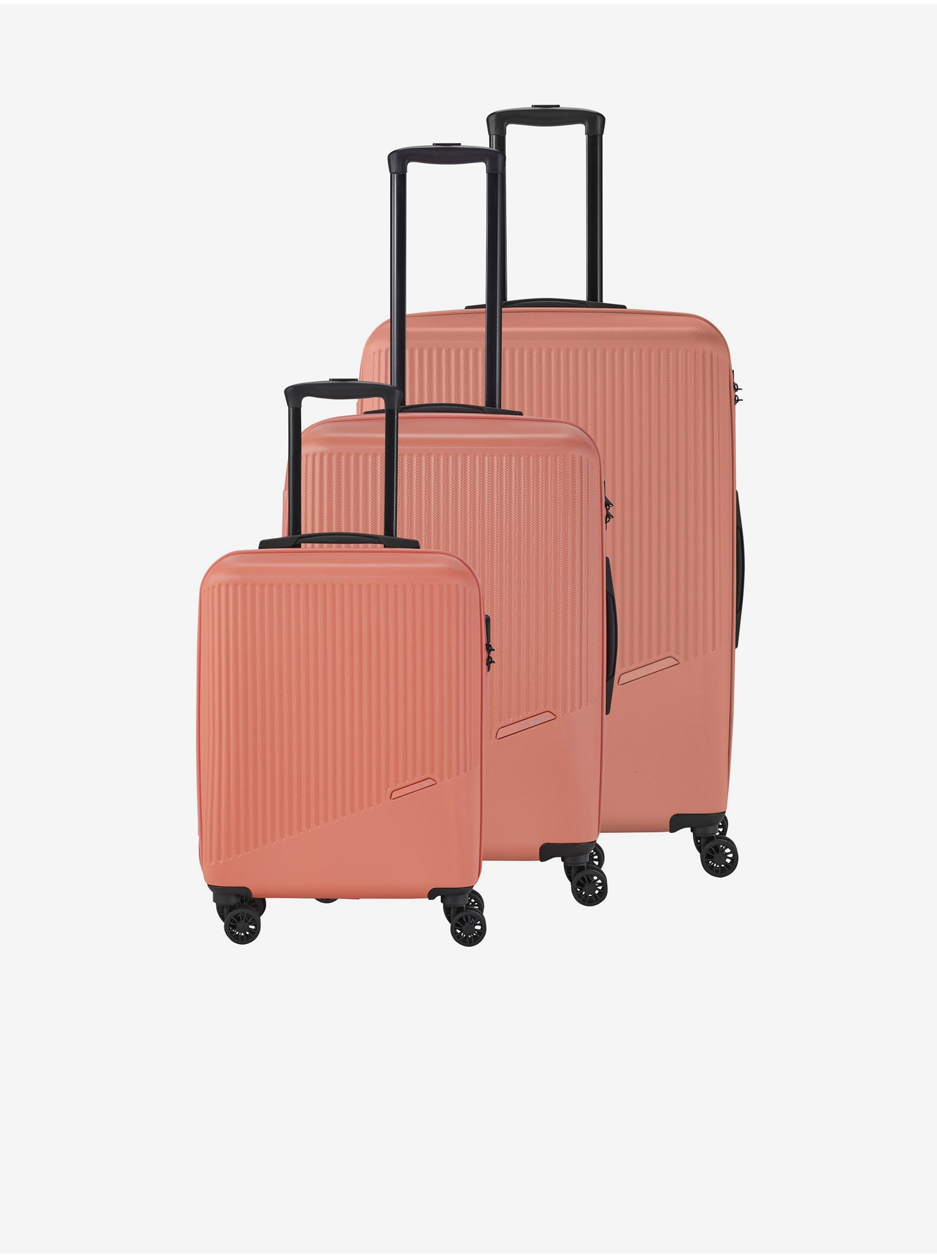 Levně Sada tří cestovních kufrů v oranžové barvě Travelite Bali S,M,L
