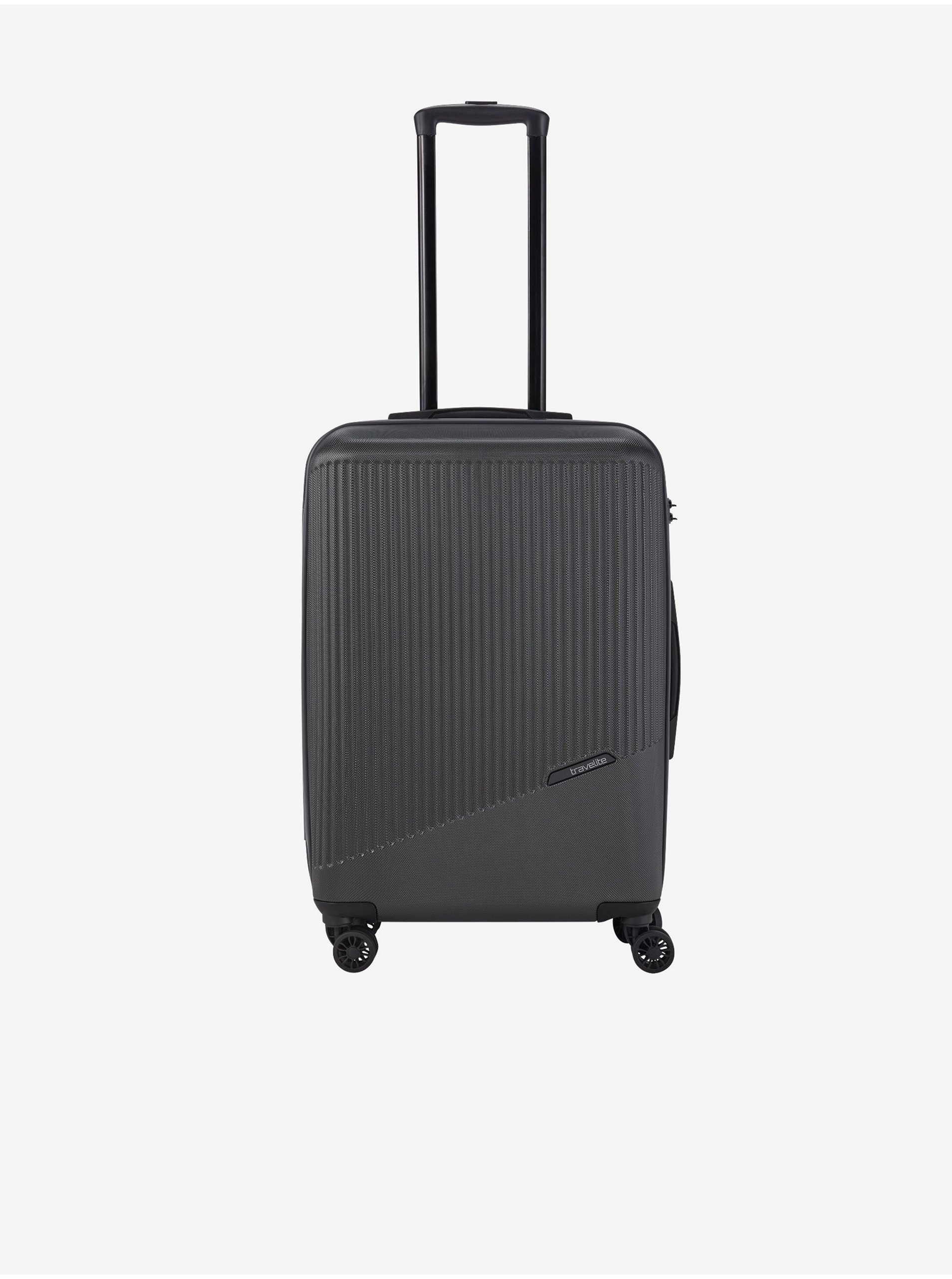 Levně Tmavě šedý cestovní kufr Travelite Bali M