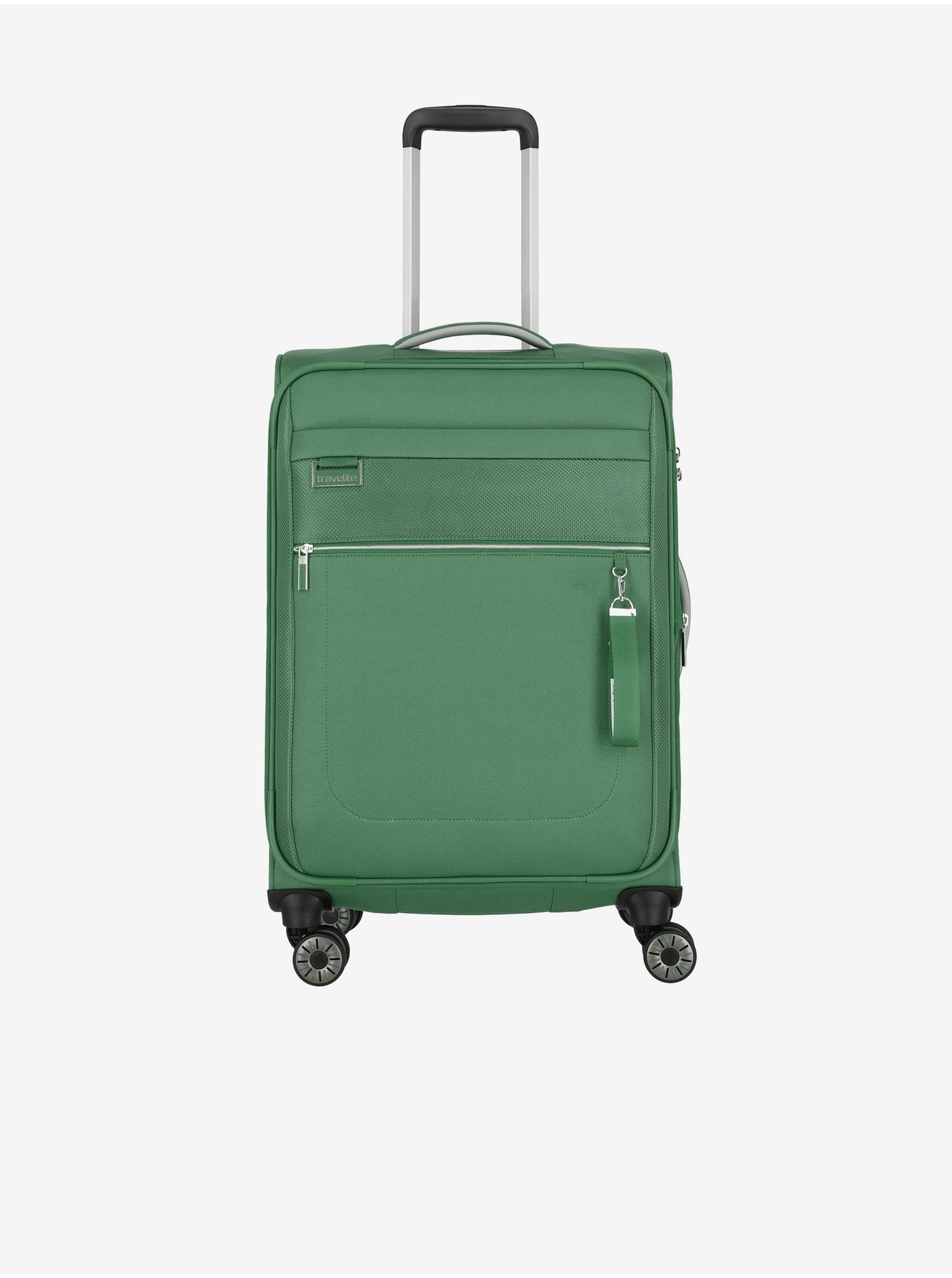 Levně Zelený cestovní kufr Travelite Miigo 4w M