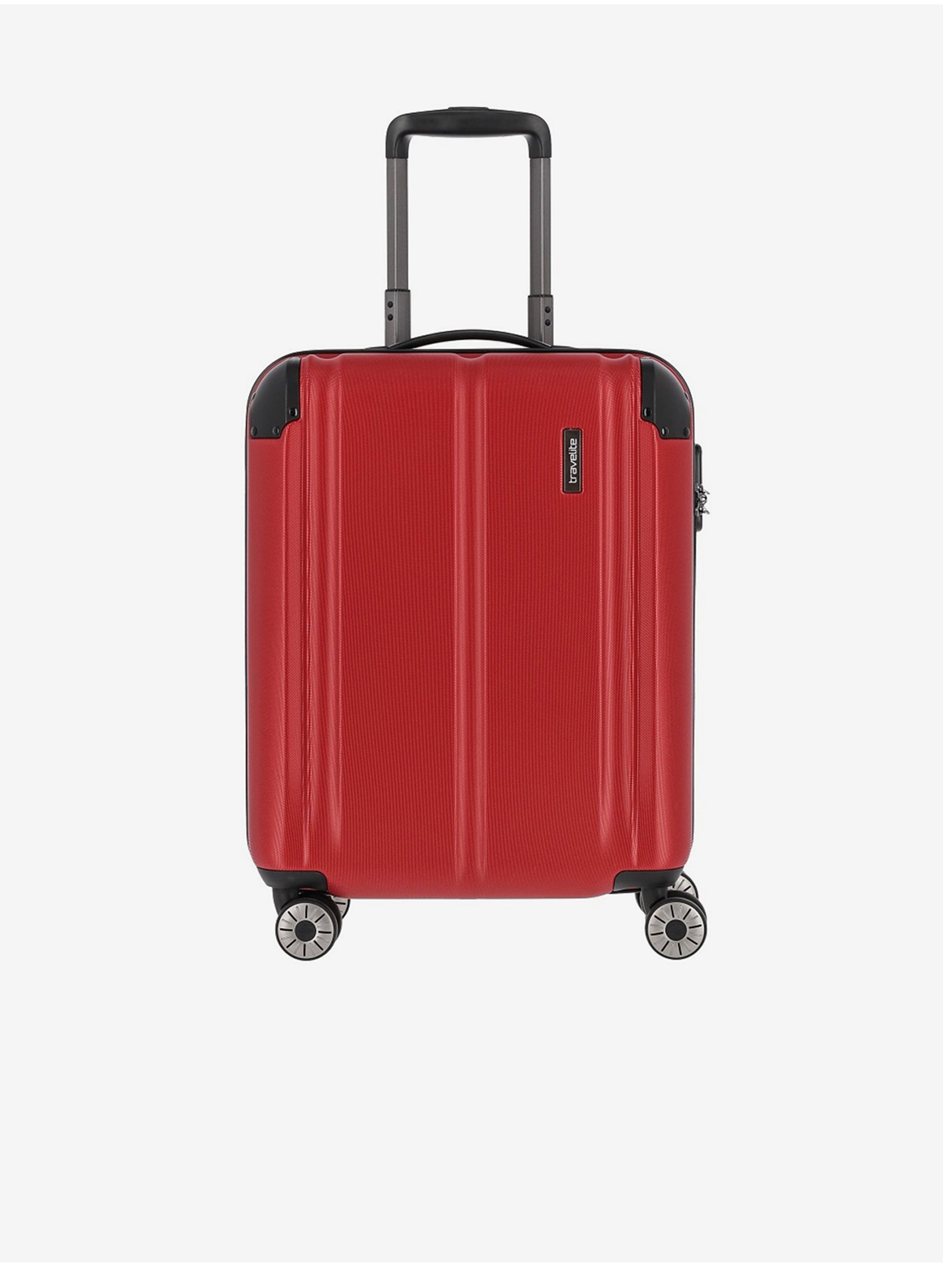 Levně Červený cestovní kufr Travelite City 4w S