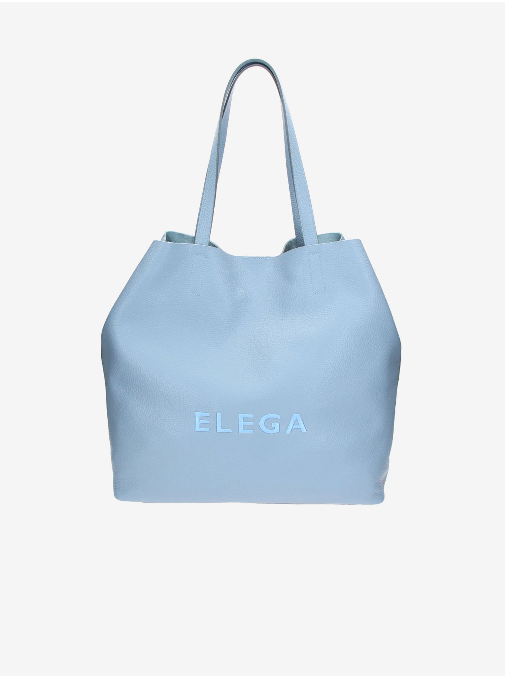 Levně Světle modrá dámská kožená kabelka ELEGA Fancy