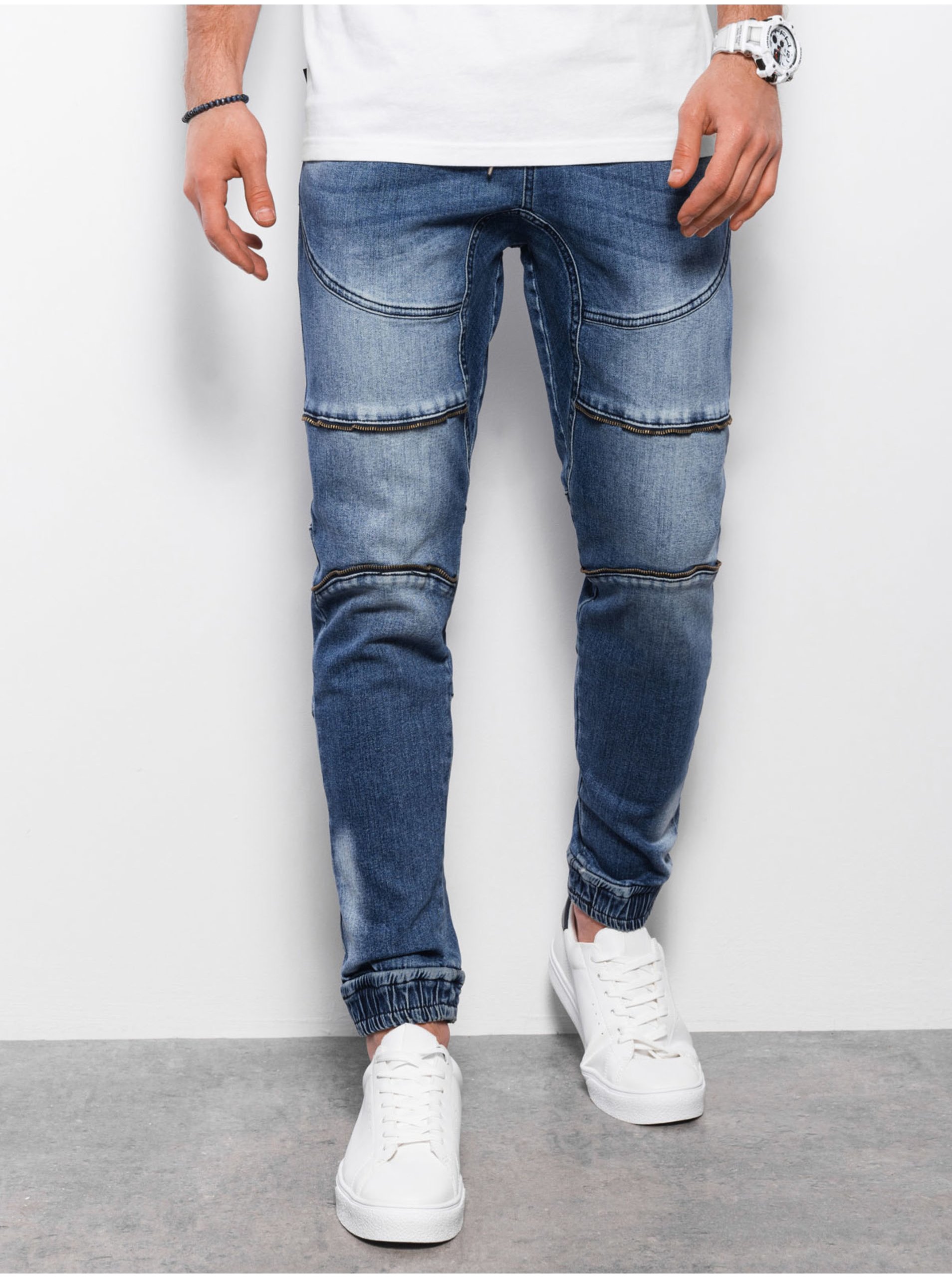 E-shop Modré pánské slim fit džíny Ombre Clothing