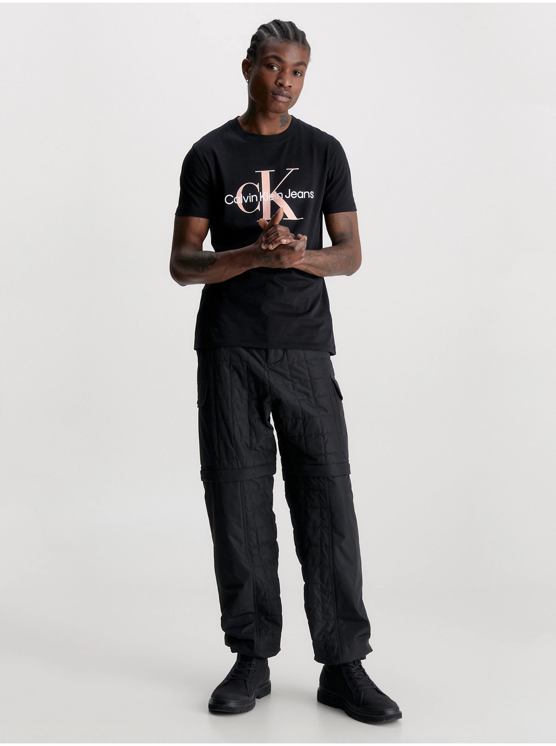 Lacno Tričká s krátkym rukávom pre mužov Calvin Klein Jeans - čierna, biela