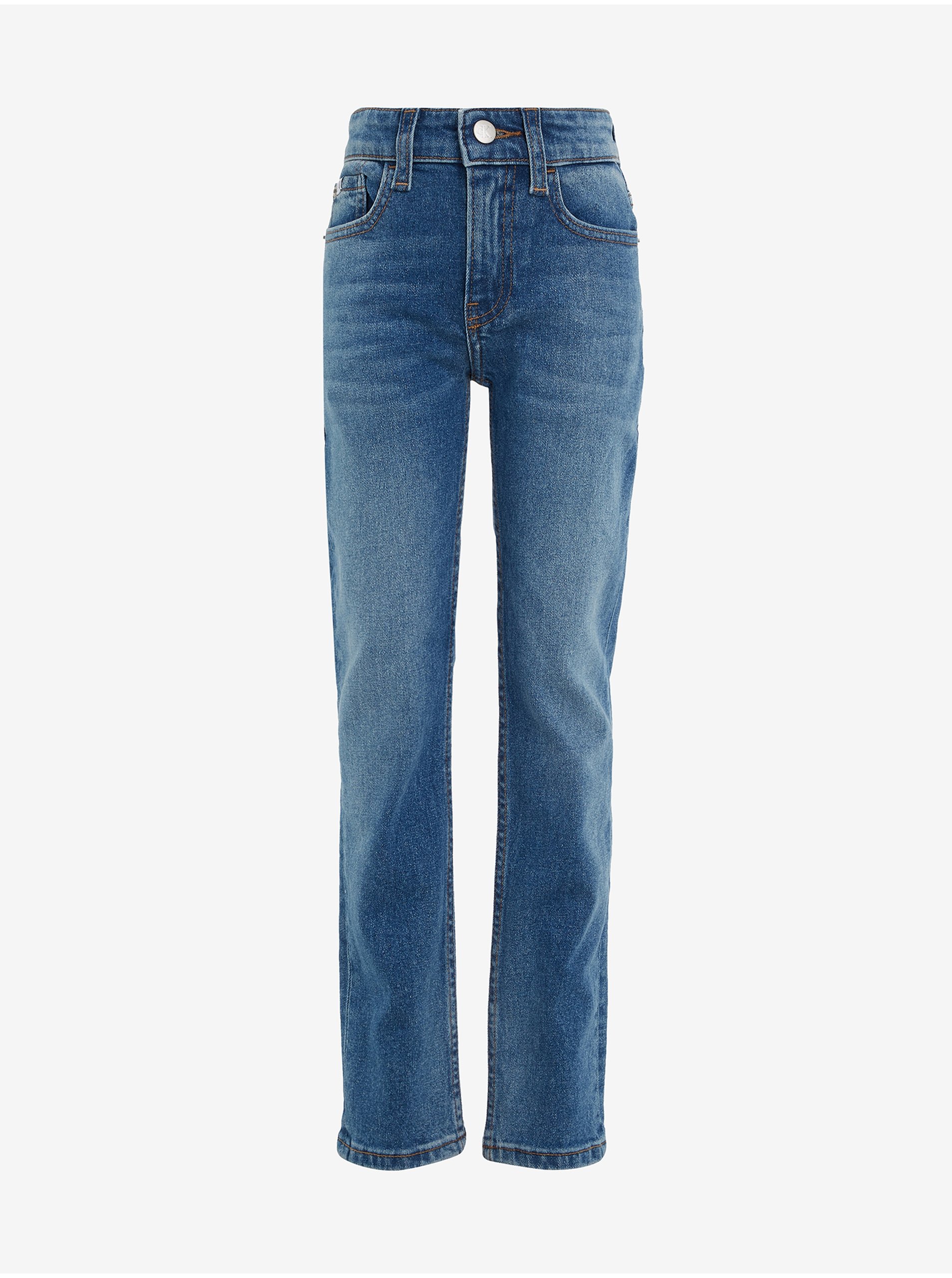 Lacno Modré chlapčenské slim fit džínsy modrá Calvin Klein Jeans