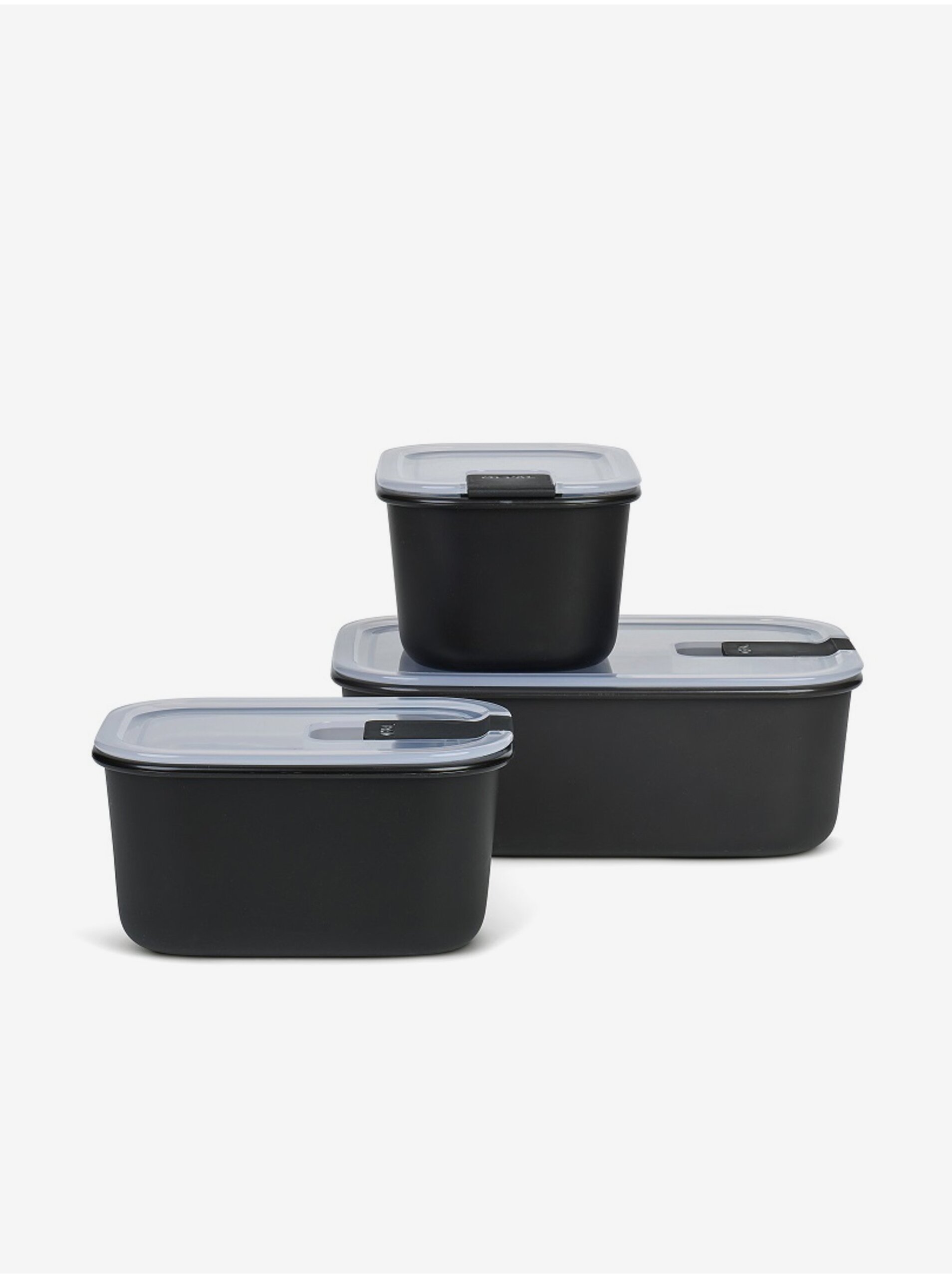 Levně Set úložných boxů na potraviny v černé barvě Mepal EasyClip 2x450 + 1000 ml