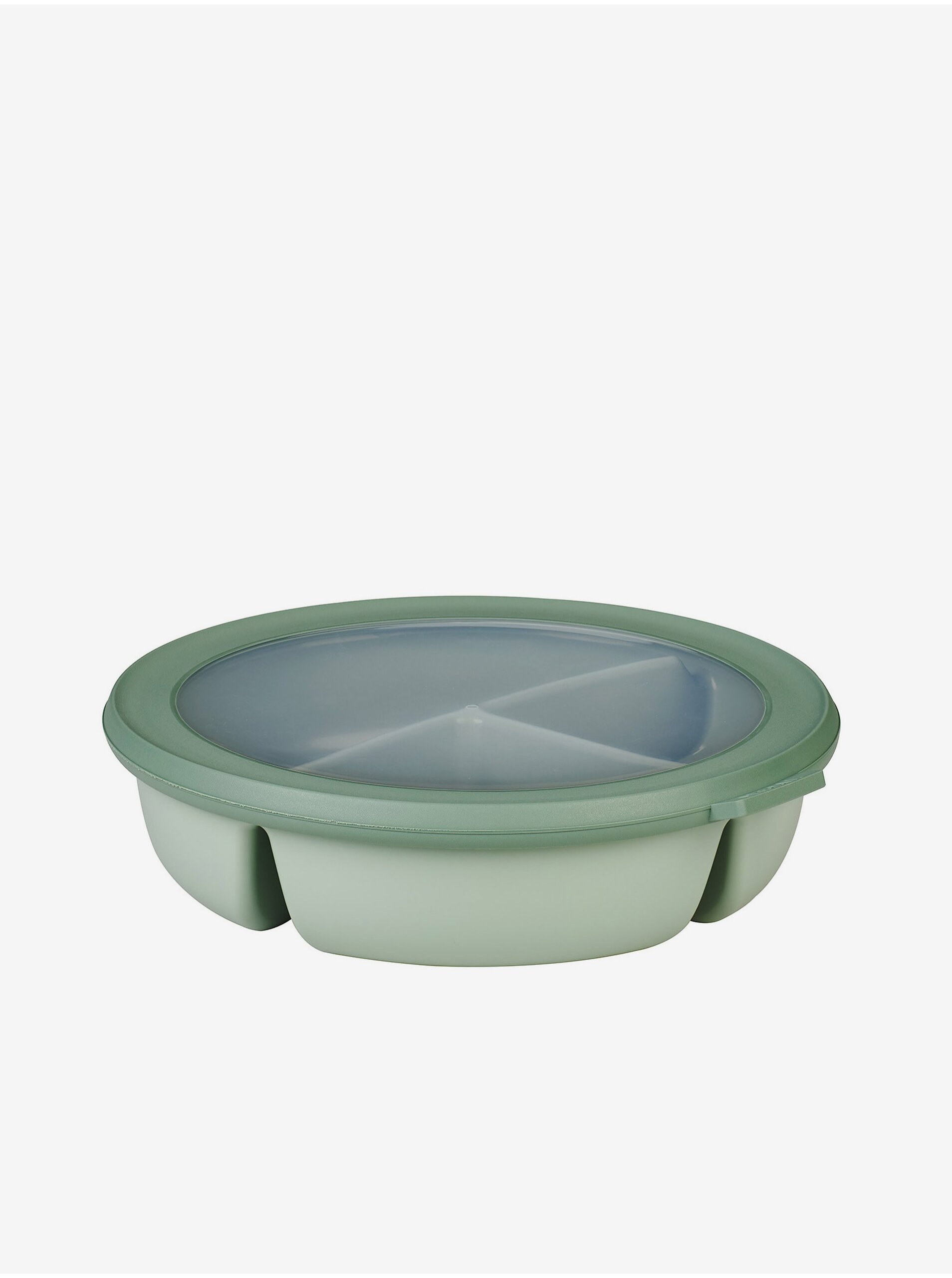 Levně Světle zelená mísa se třemi přihrádkami Mepal Bento bowl Cirqula 250+250+500 ml