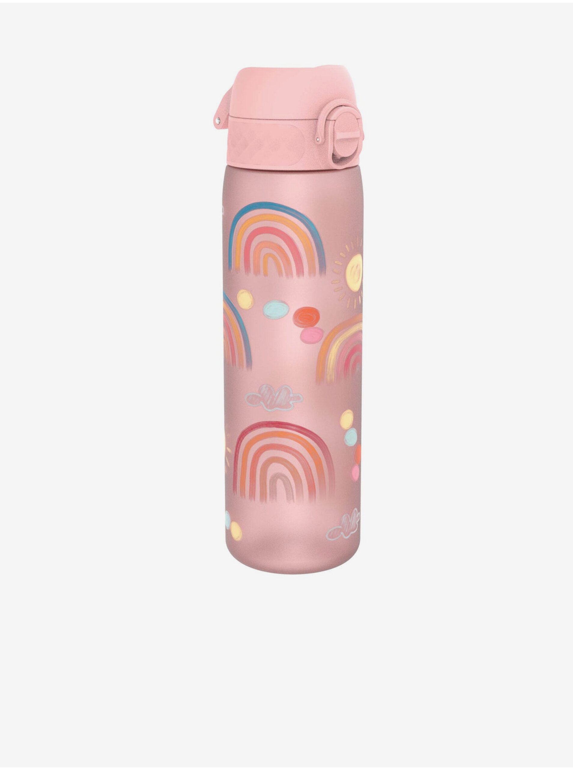 Levně Světle růžová dětská lahev Ion8 Leak Proof Rainbows 500 ml