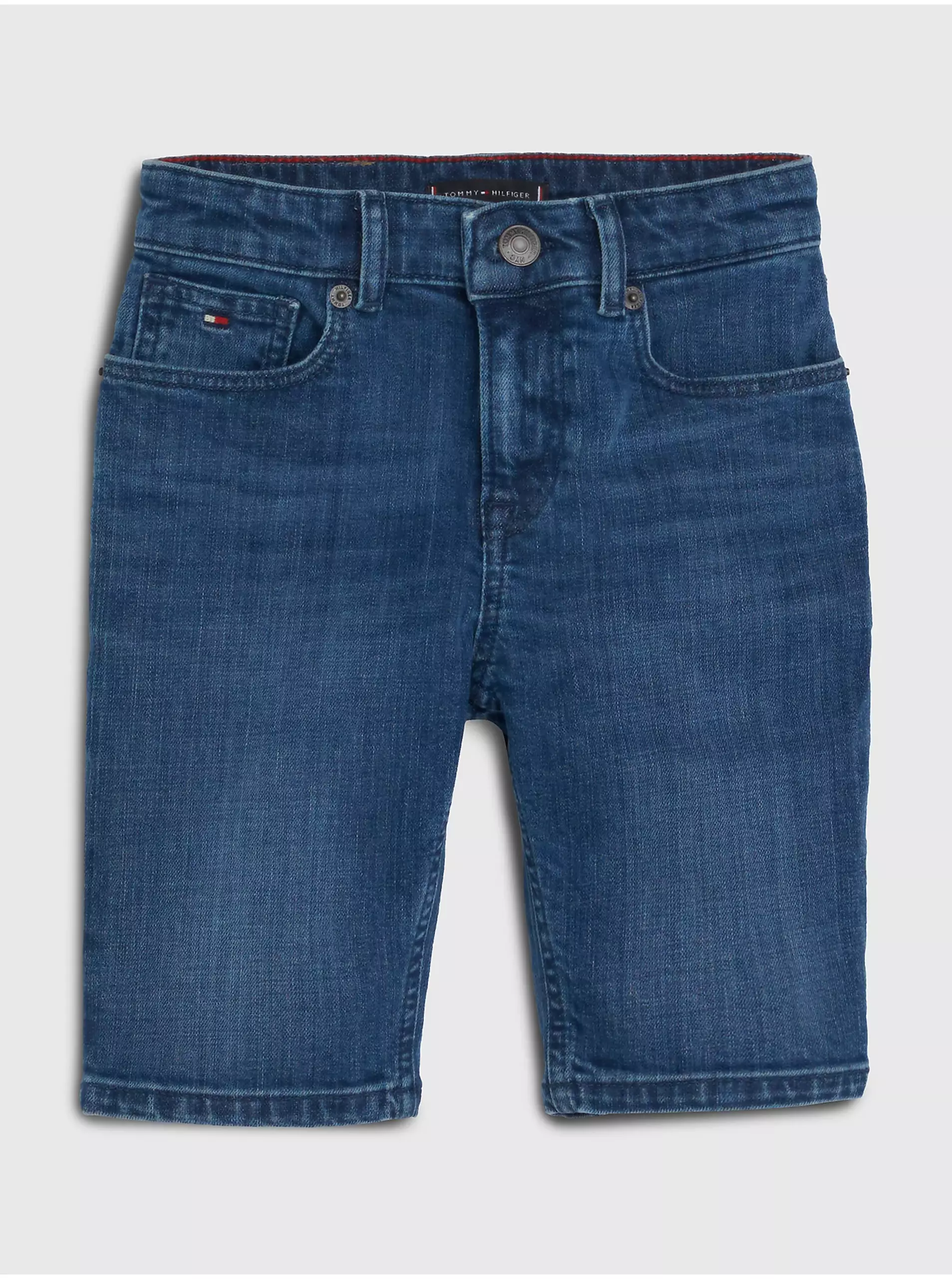 Lacno Tmavomodré chlapčenské džínsové kraťasy Tommy Hilfiger Scanton