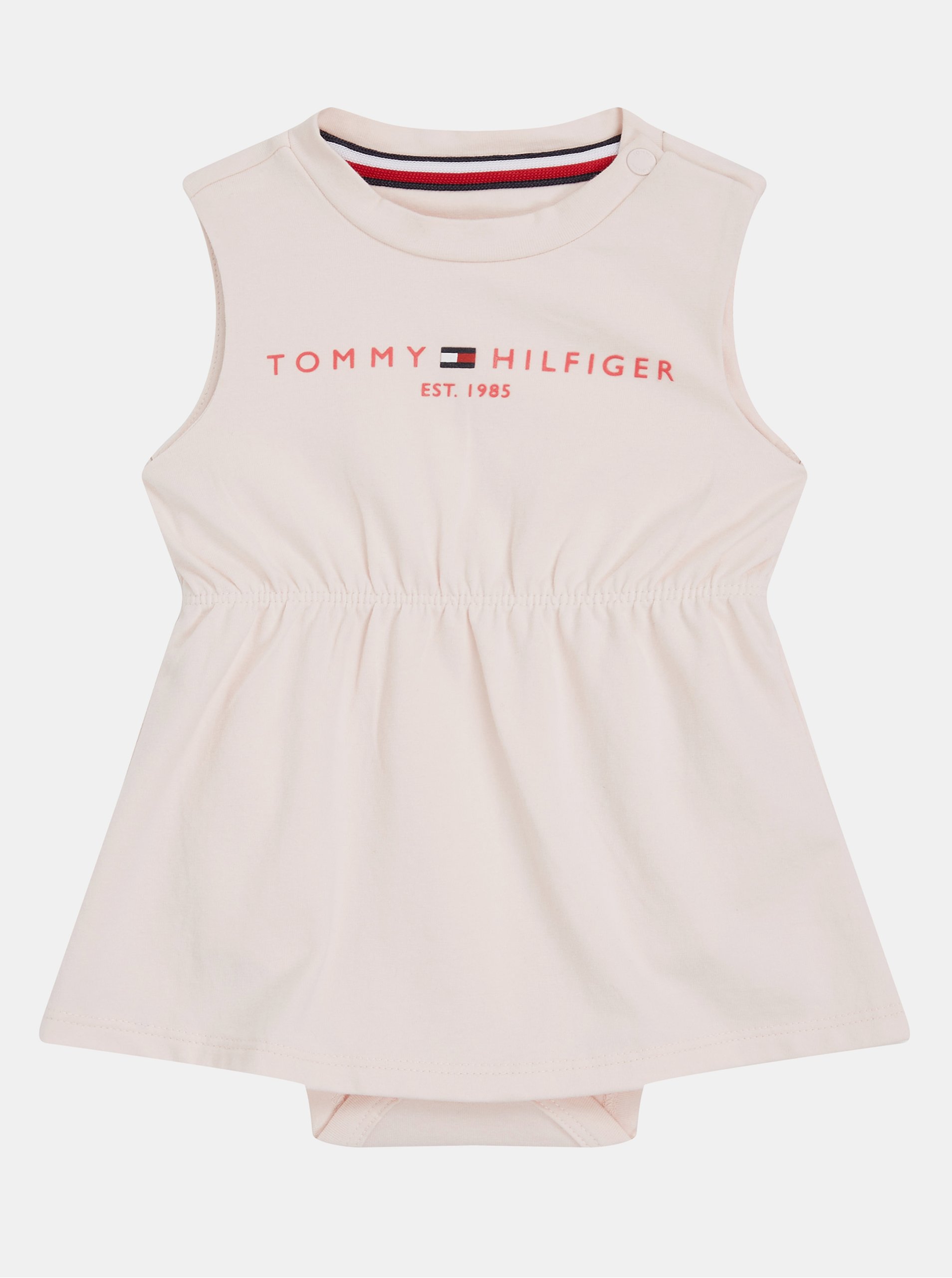 Levně Světle růžové holčičí šaty Tommy Hilfiger