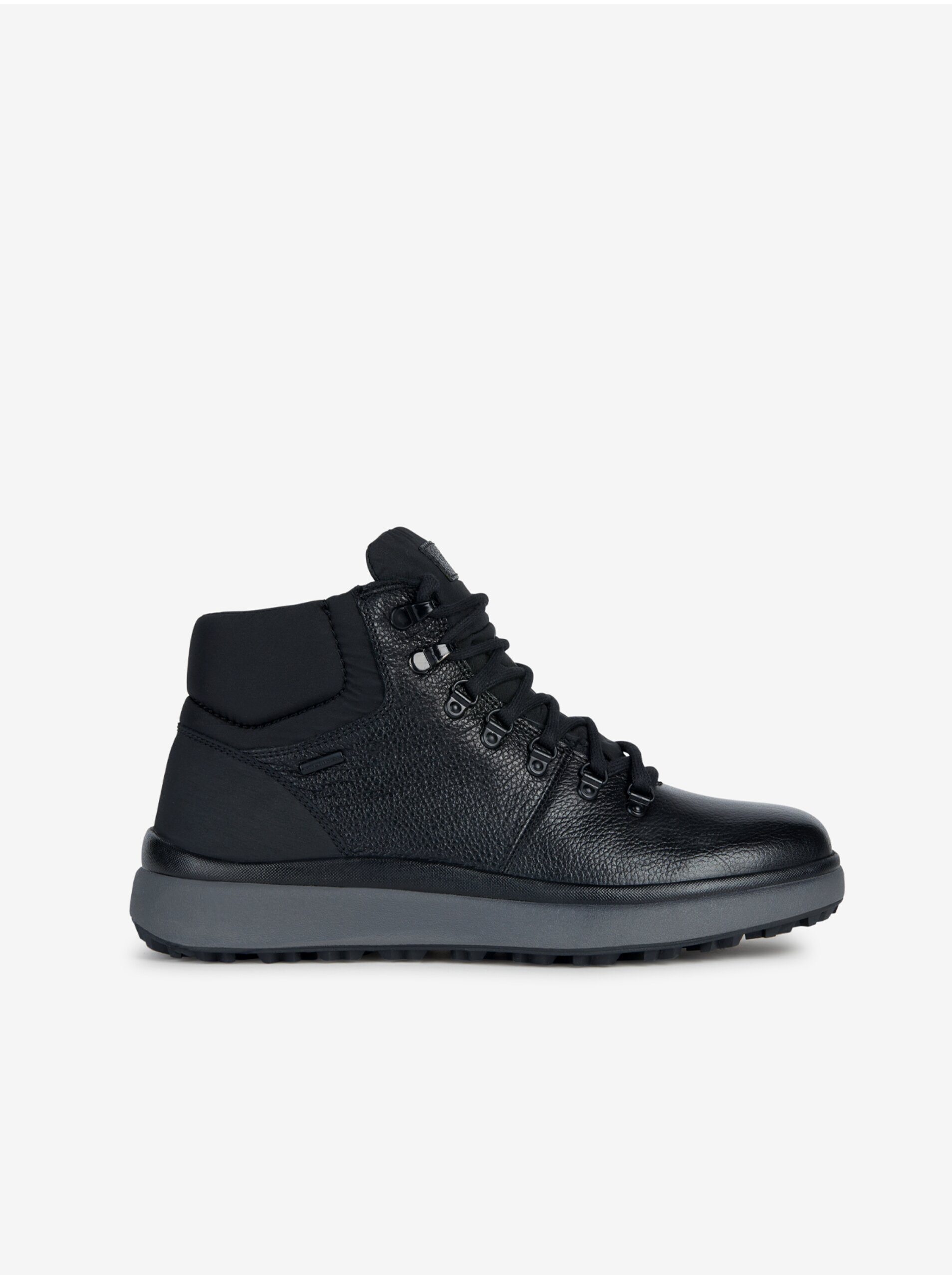 E-shop Čierne pánske kožené členkové topánky Geox Granito