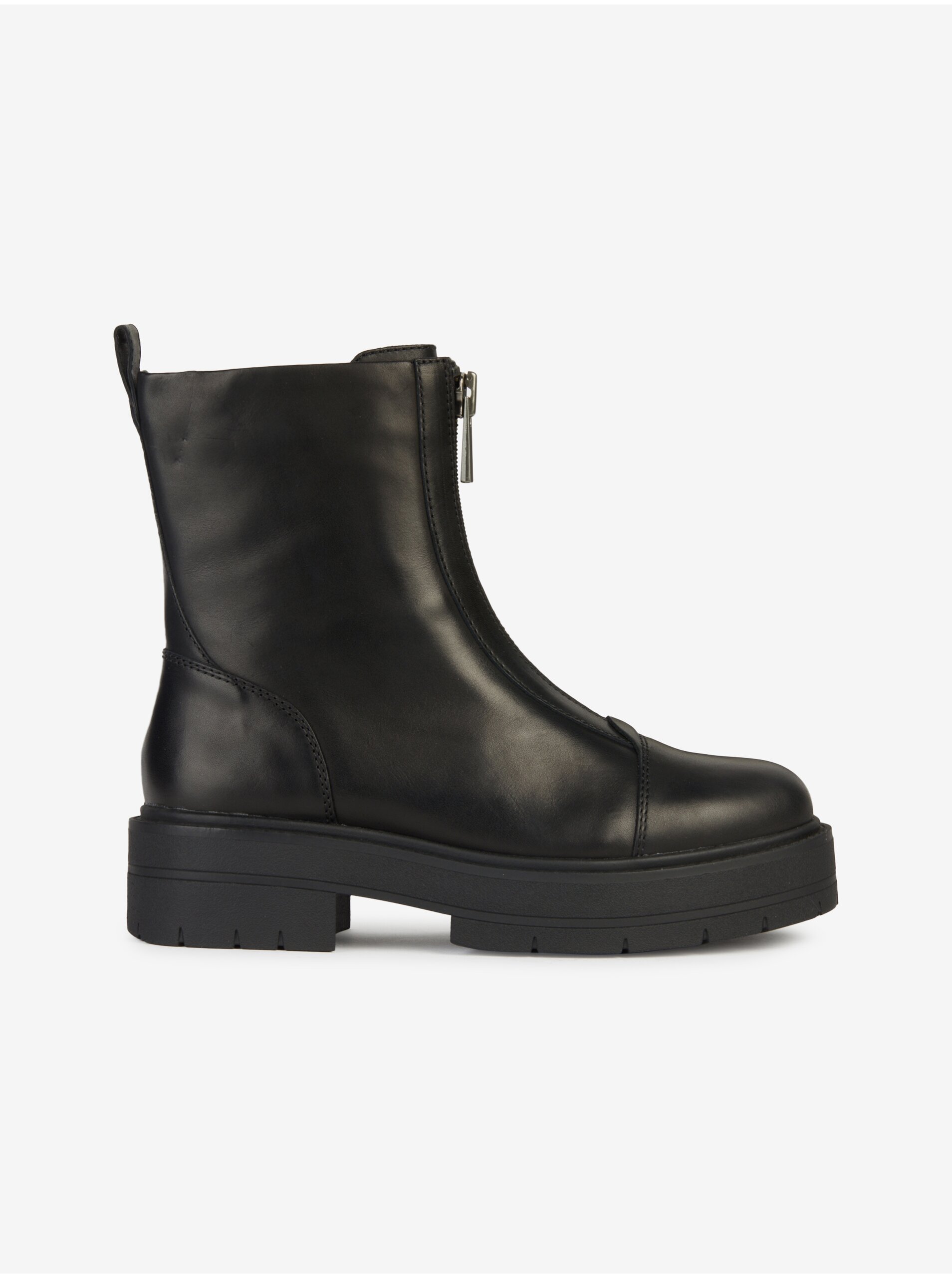 E-shop Čierne dámske zimné kožené členkové topánky Geox Spherica