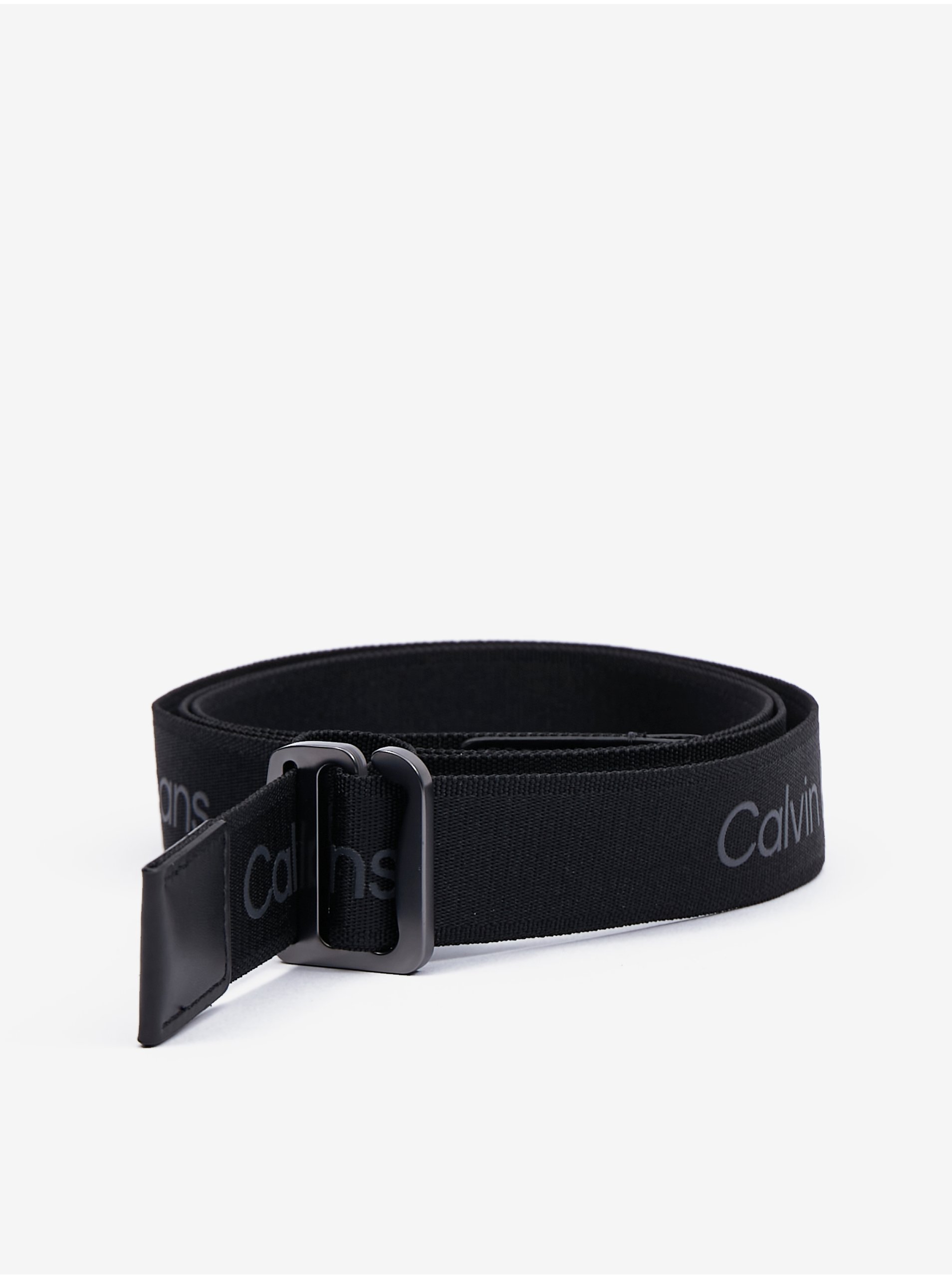 E-shop Černý pánský vzorovaný pásek Calvin Klein