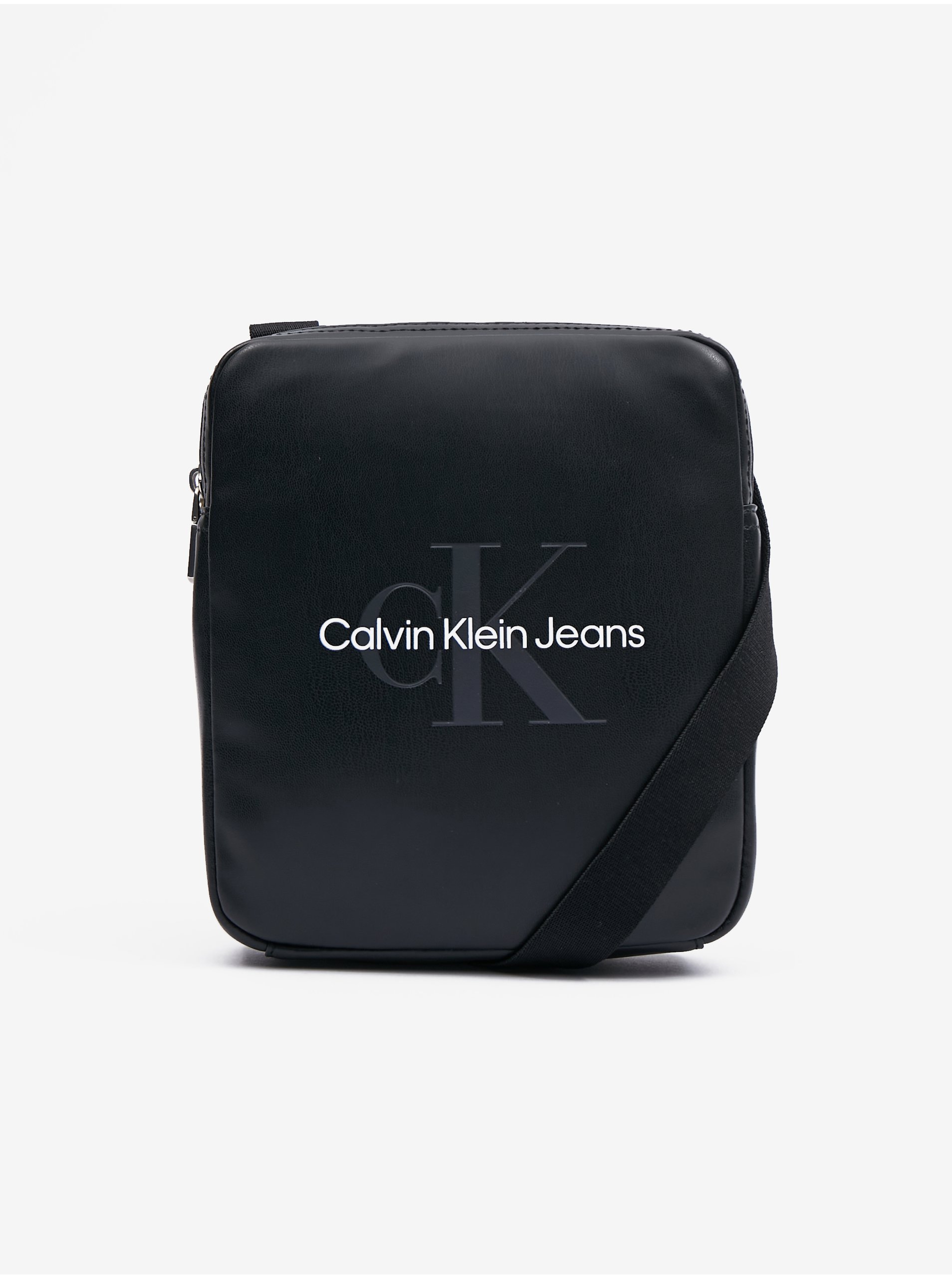 Lacno Čierna pánska taška cez rameno Calvin Klein Jeans Monogram Soft Reporter