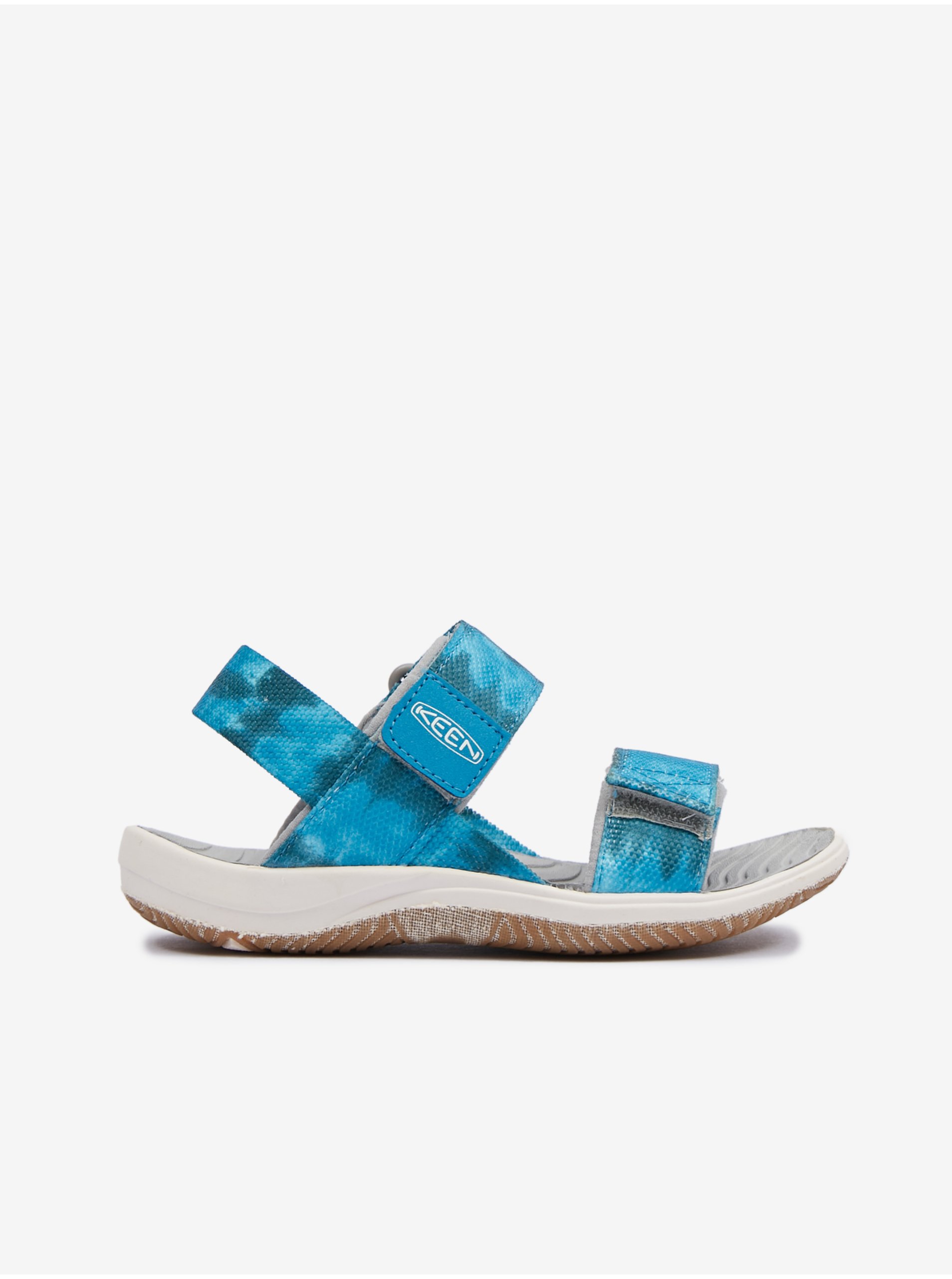 Lacno Modré dievčenské vzorované sandále Keen Elle Backstrap