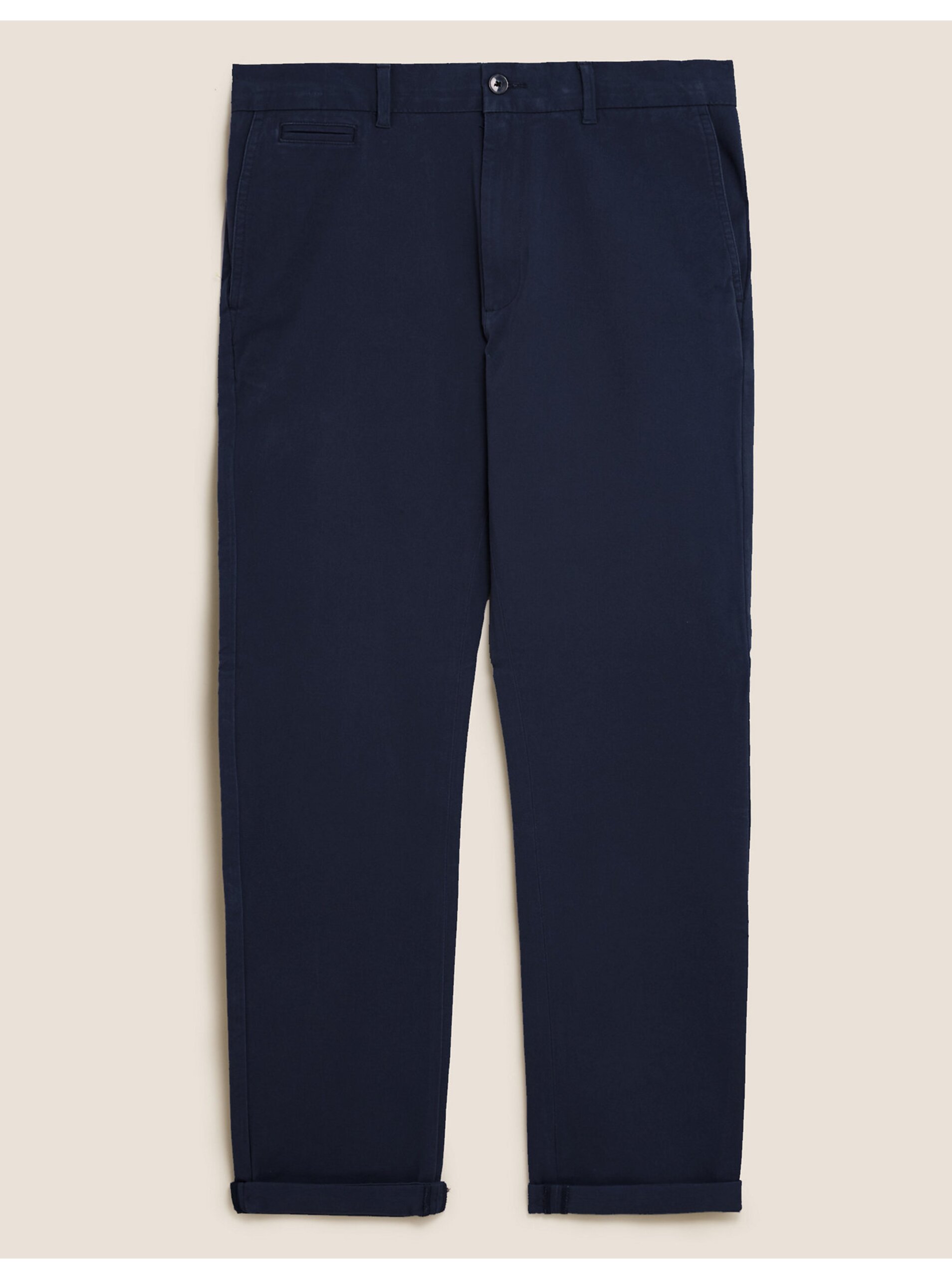 E-shop Tmavě modré pánské chino kalhoty Marks & Spencer