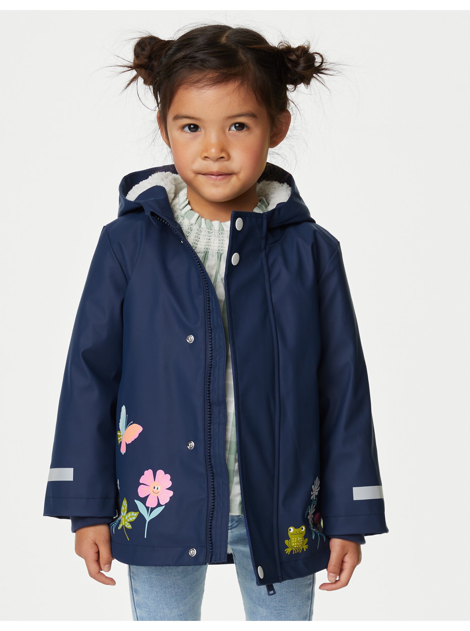 Levně Tmavě modrá holčičí nepromokavá bunda Marks & Spencer