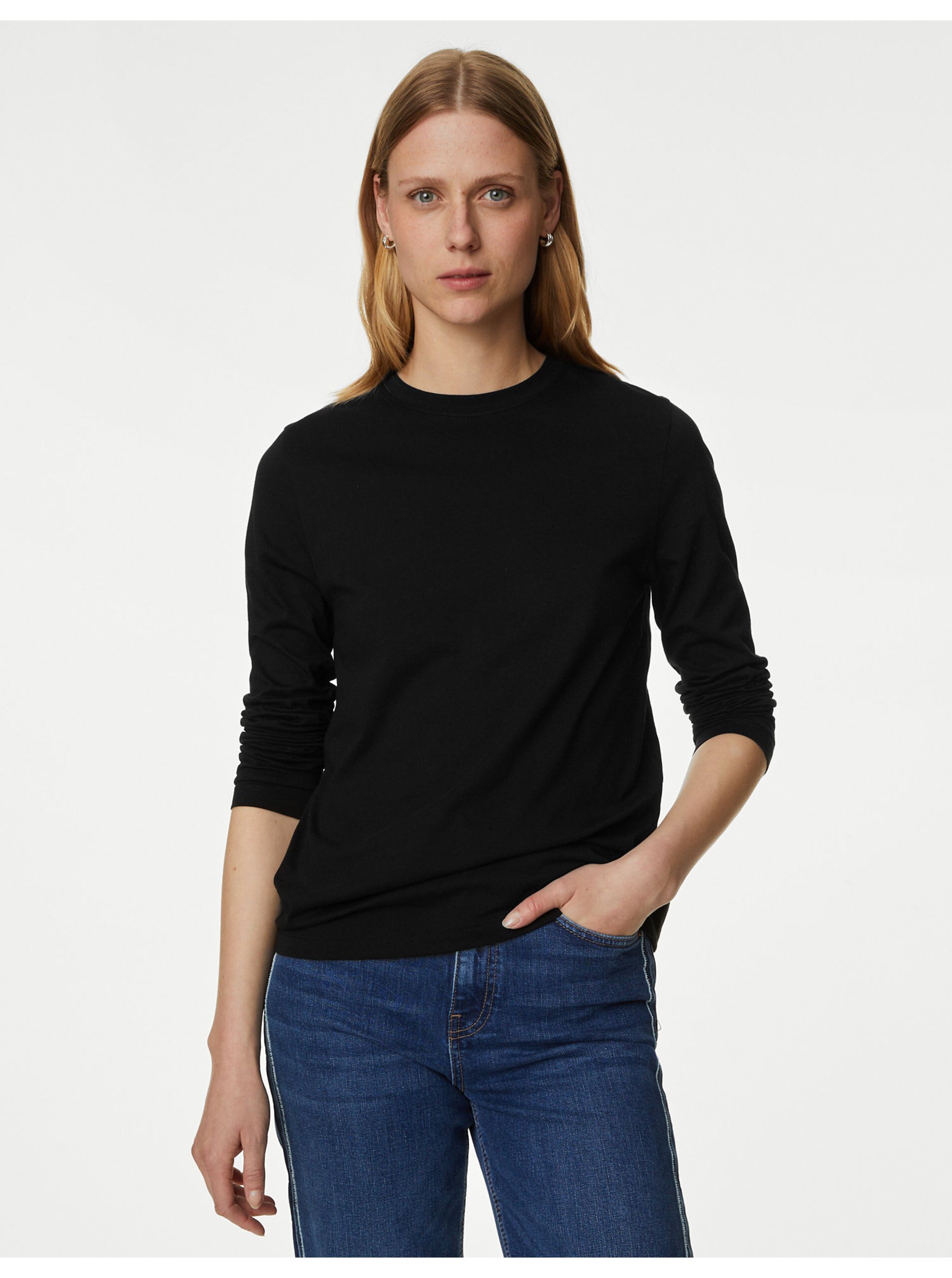 Lacno Čierne dámske basic tričko Marks & Spencer