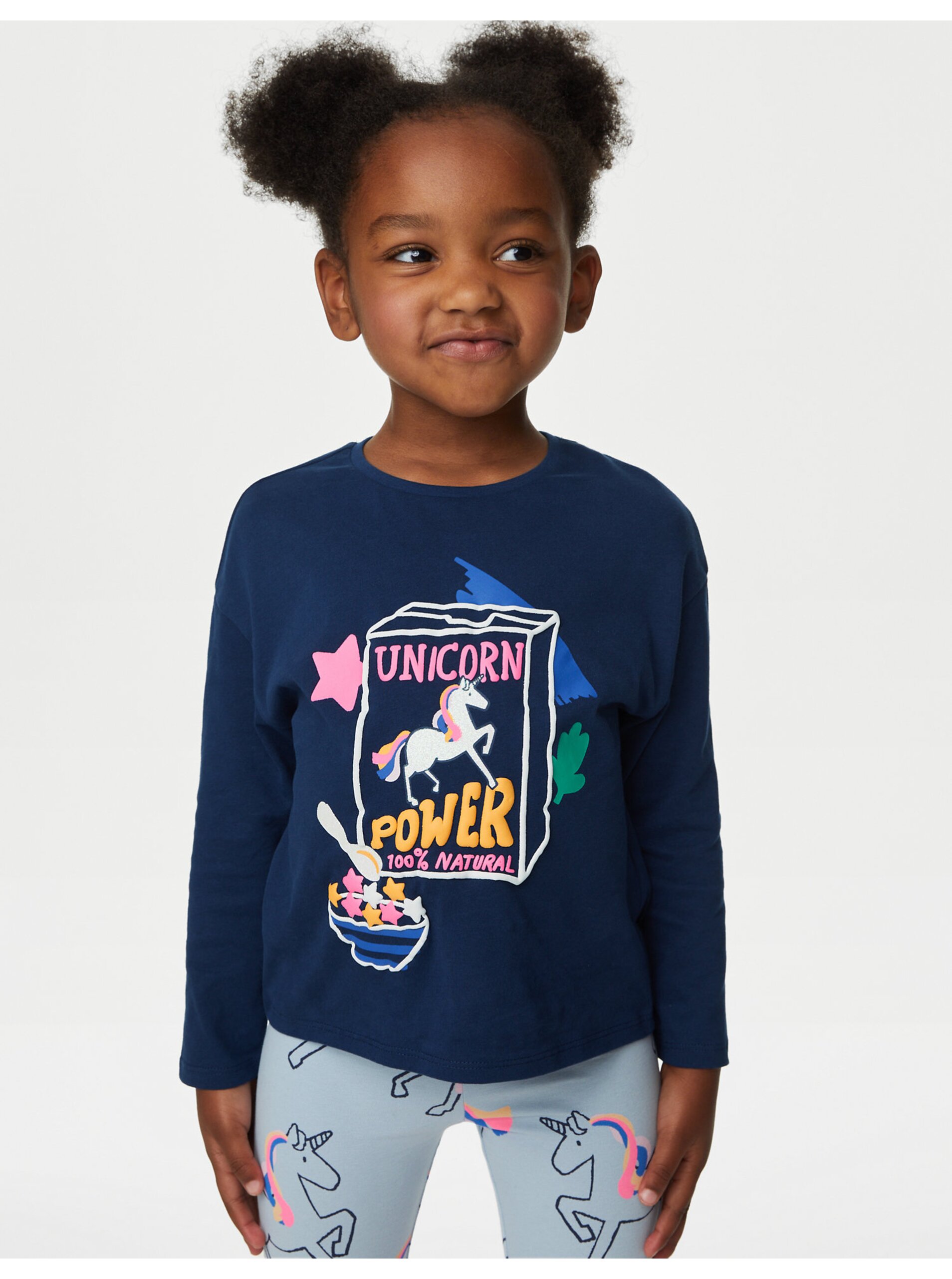 Lacno Tmavomodré dievčenské tričko Marks & Spencer