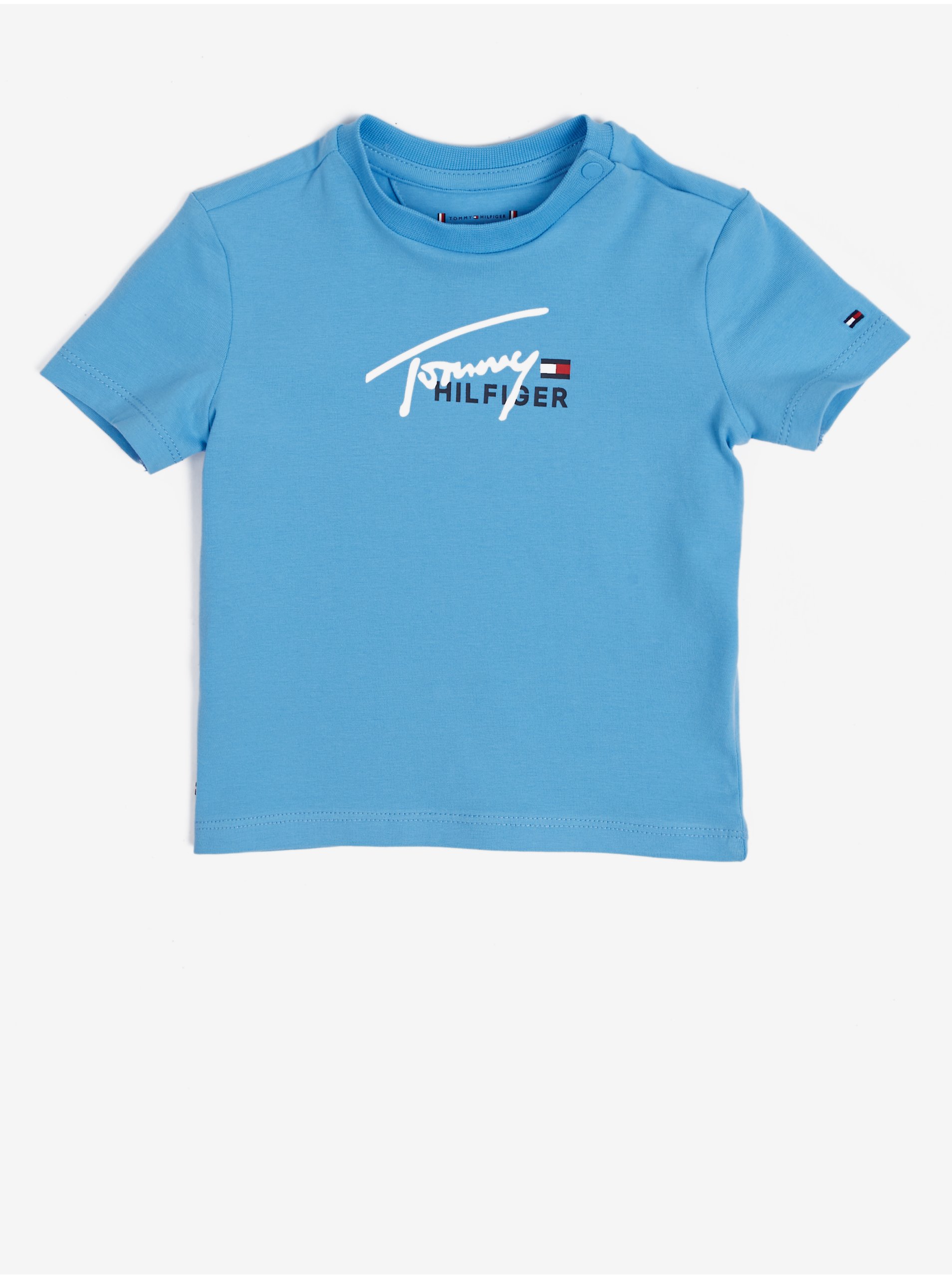 Levně Modré klučičí tričko Tommy Hilfiger