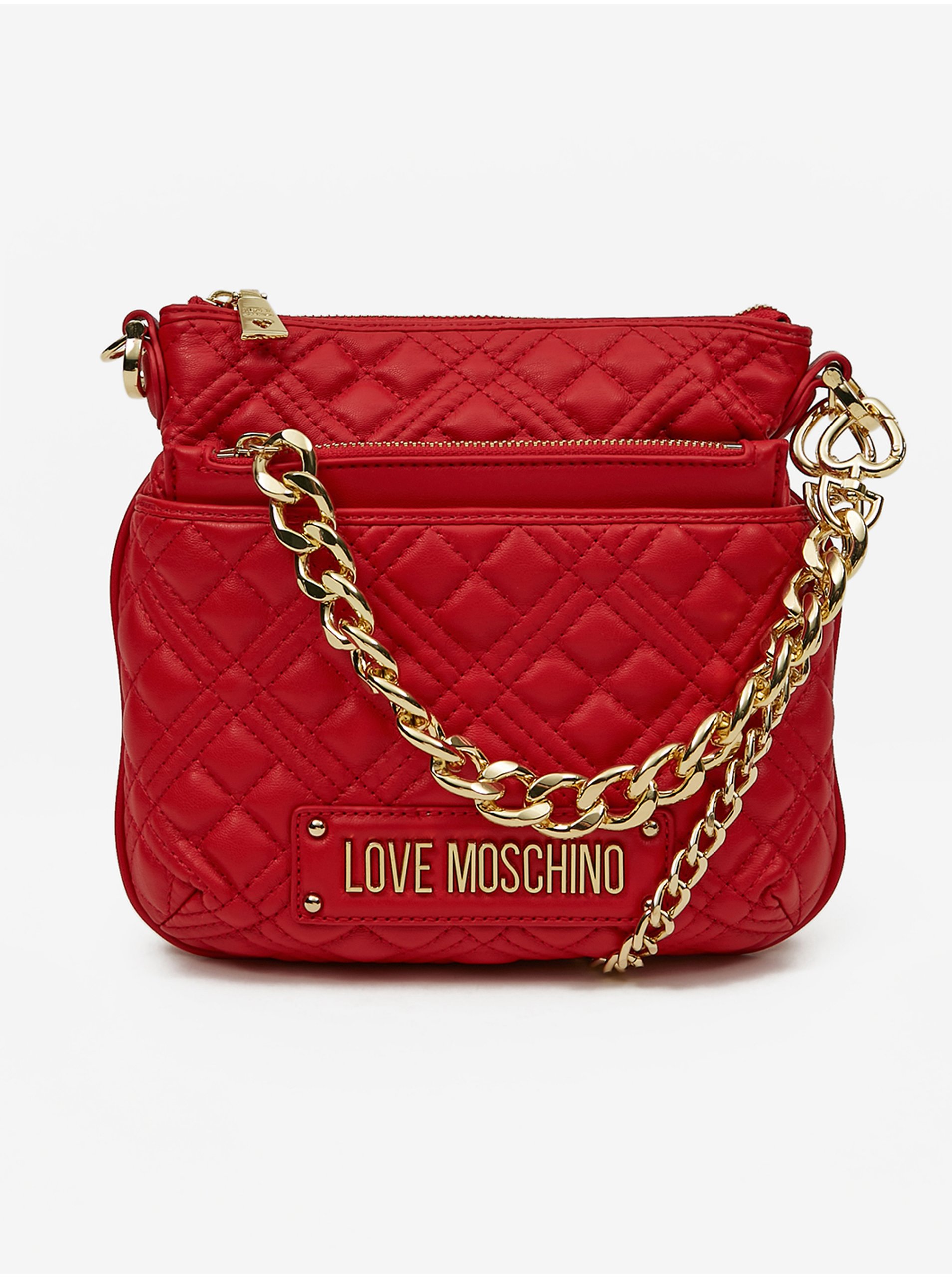 E-shop Červená dámska crossbody kabelka Love Moschino