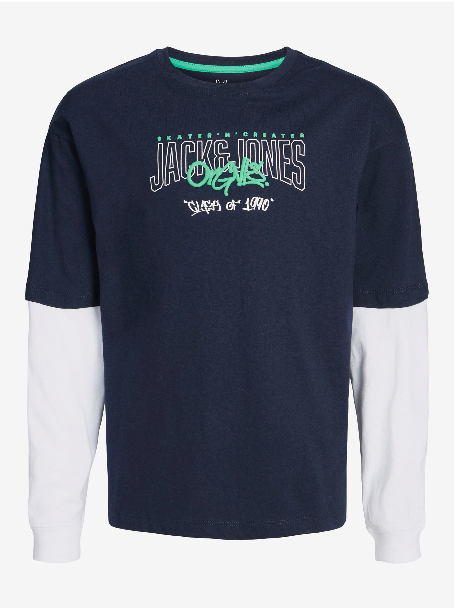Lacno Tmavomodré chlapčenské tričko Jack & Jones Tribeca