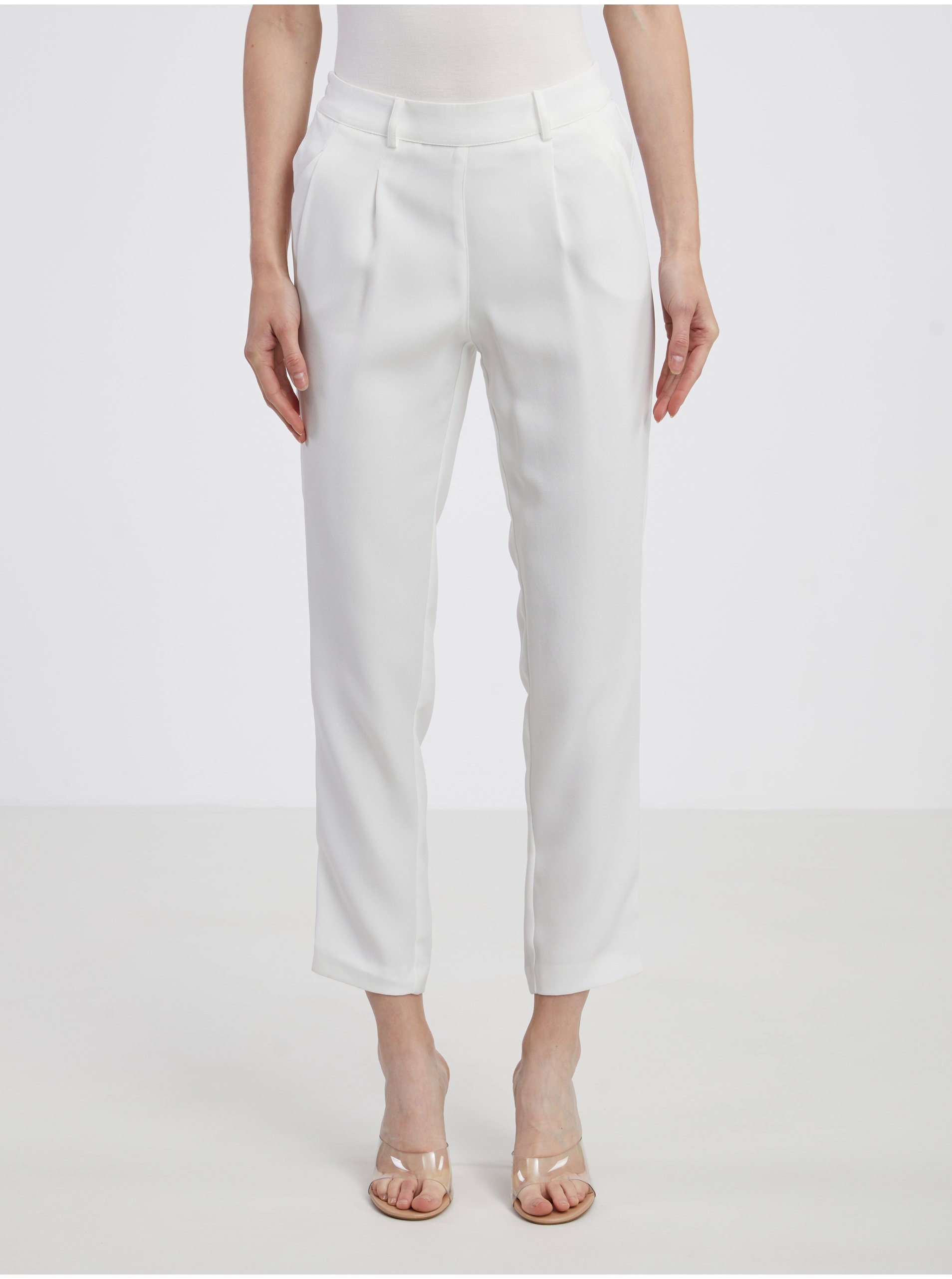 E-shop Bílé dámské kalhoty CAMAIEU
