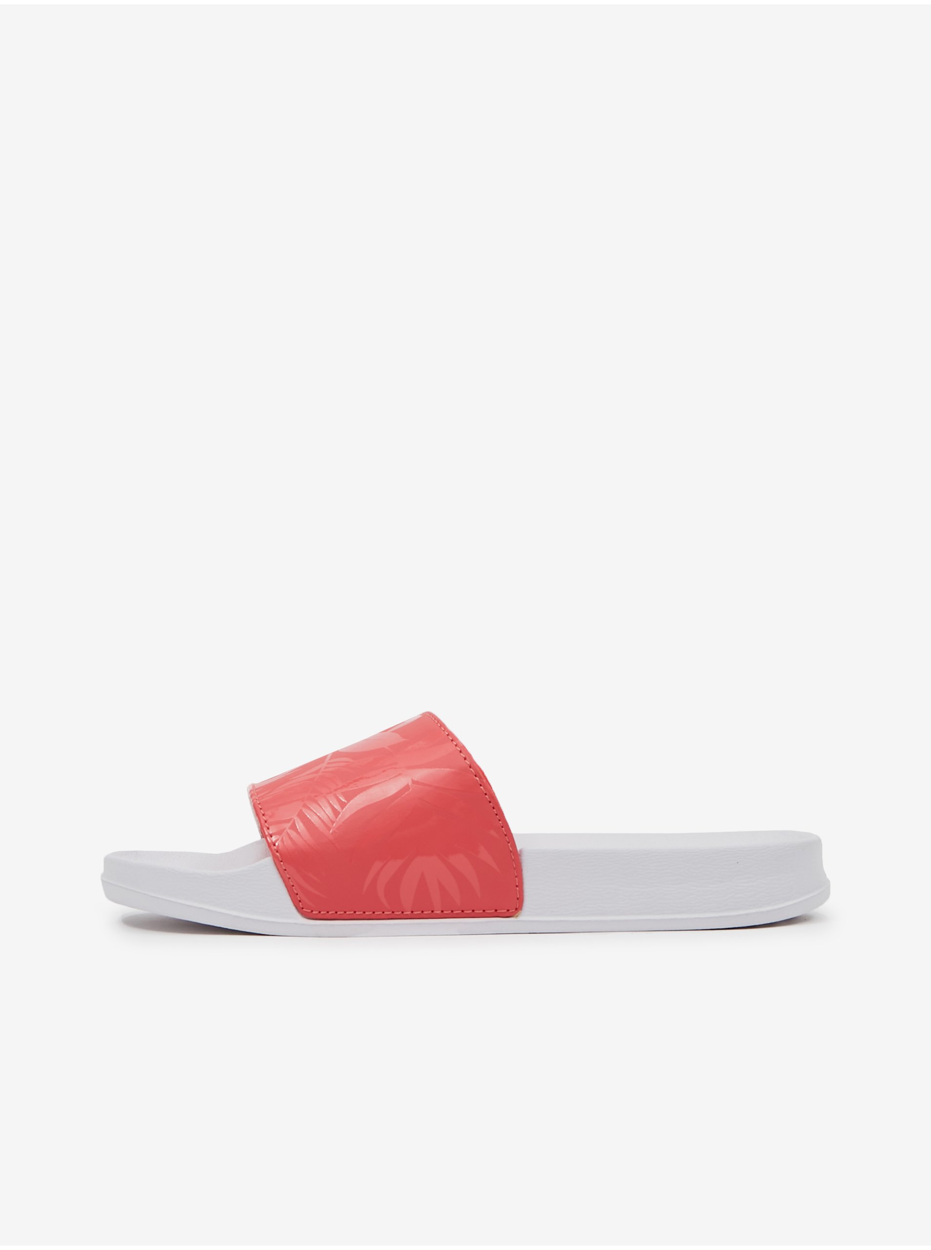 E-shop Korálovo-bílé dámské vzorované pantofle ORSAY