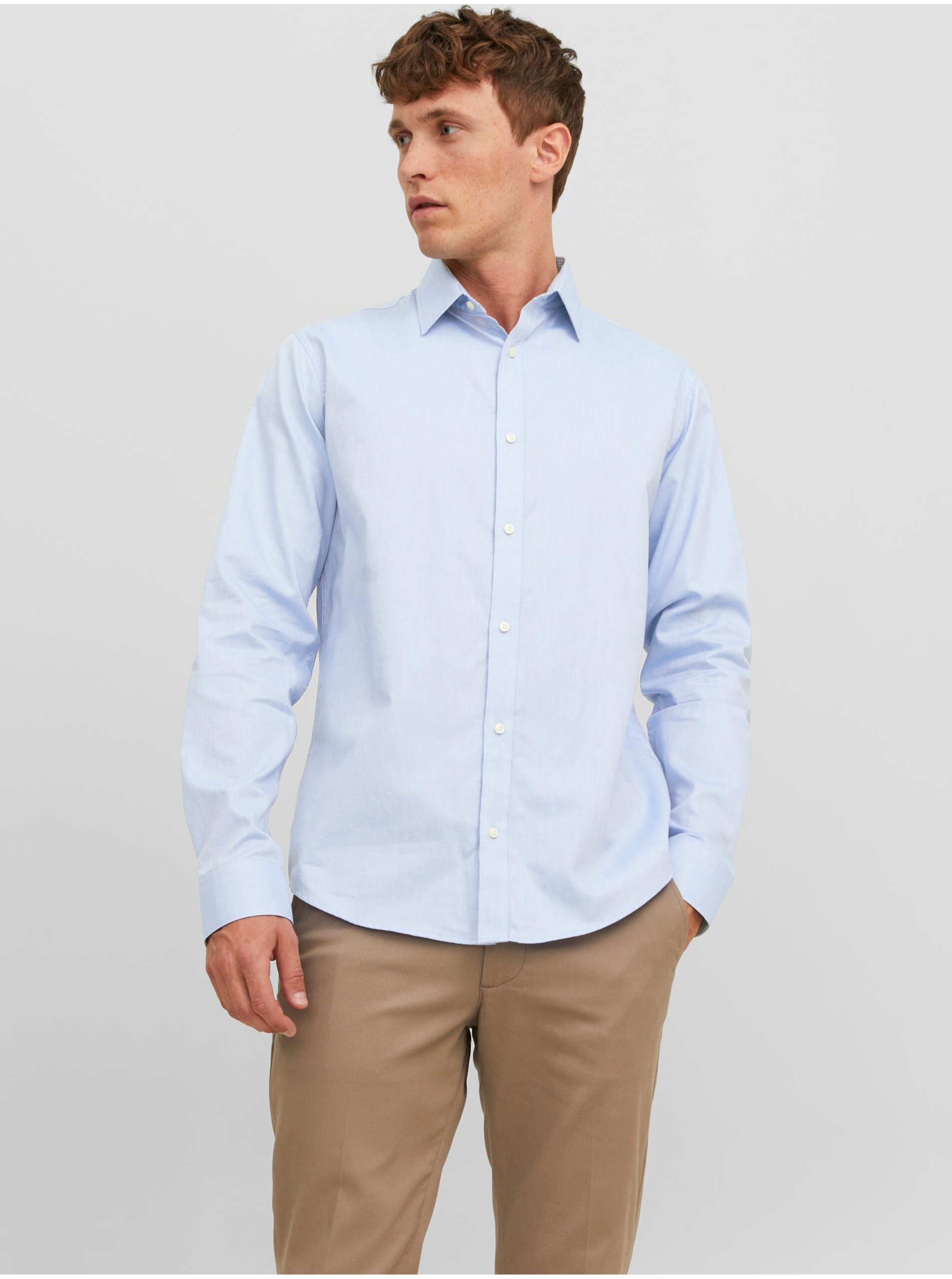 E-shop Světle modrá pánská košile Jack & Jones Label