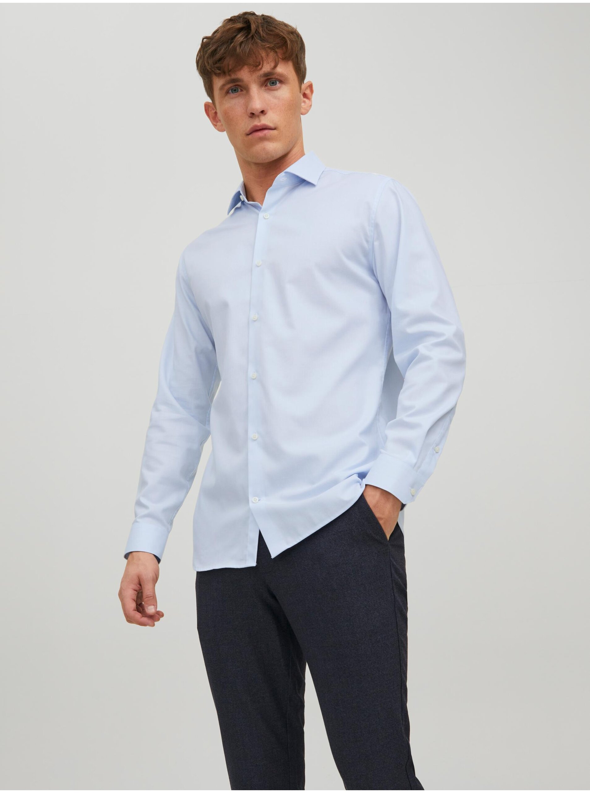 E-shop Světle modrá pánská košile Jack & Jones Parker
