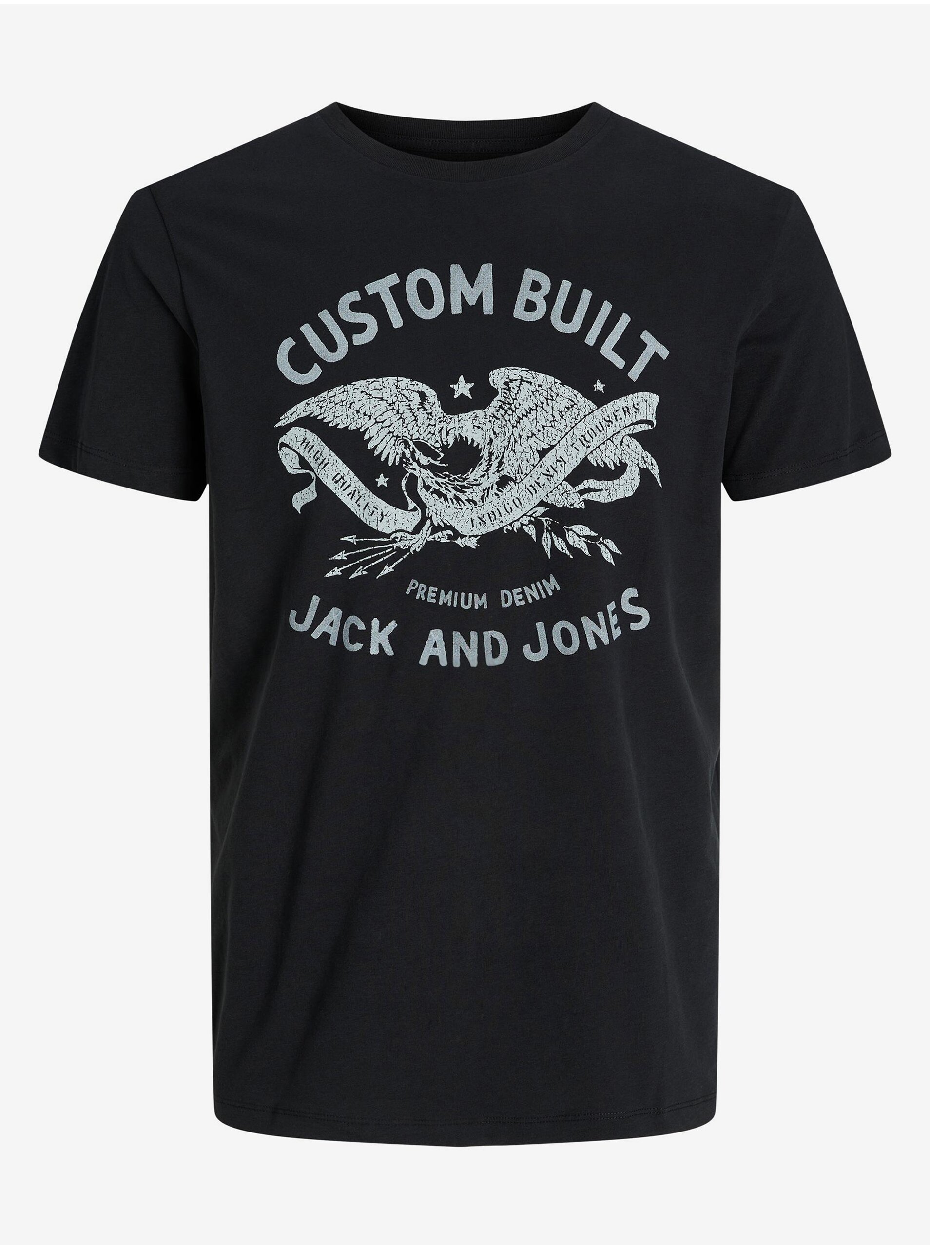 E-shop Černé pánské tričko Jack & Jones Fonne