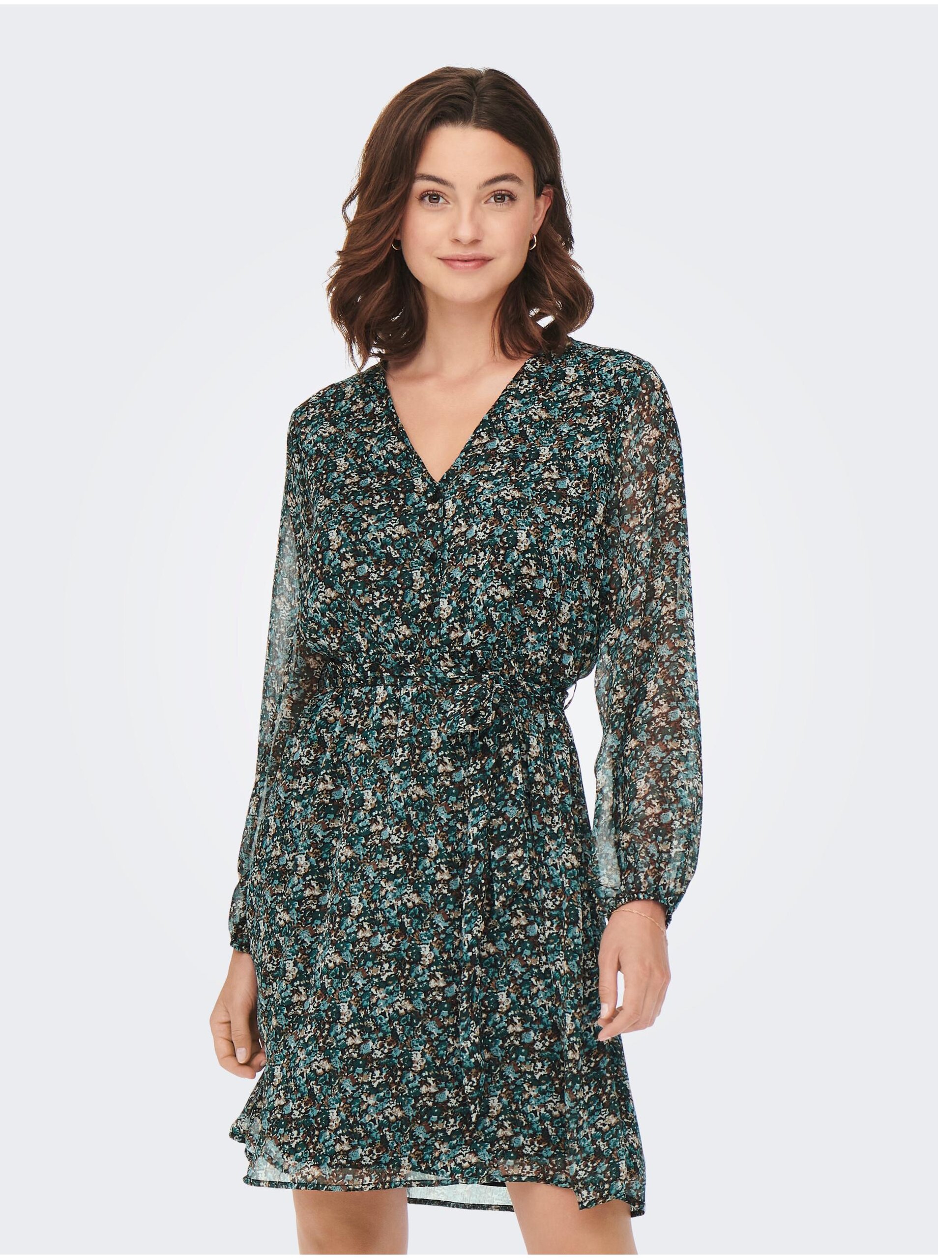 E-shop Zelené dámské květované šaty ONLY Cera