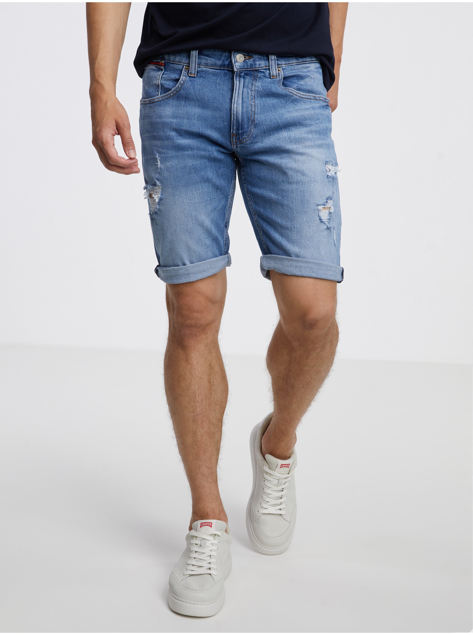 E-shop Modré pánske džínsové kraťasy Tommy Jeans Ronnie